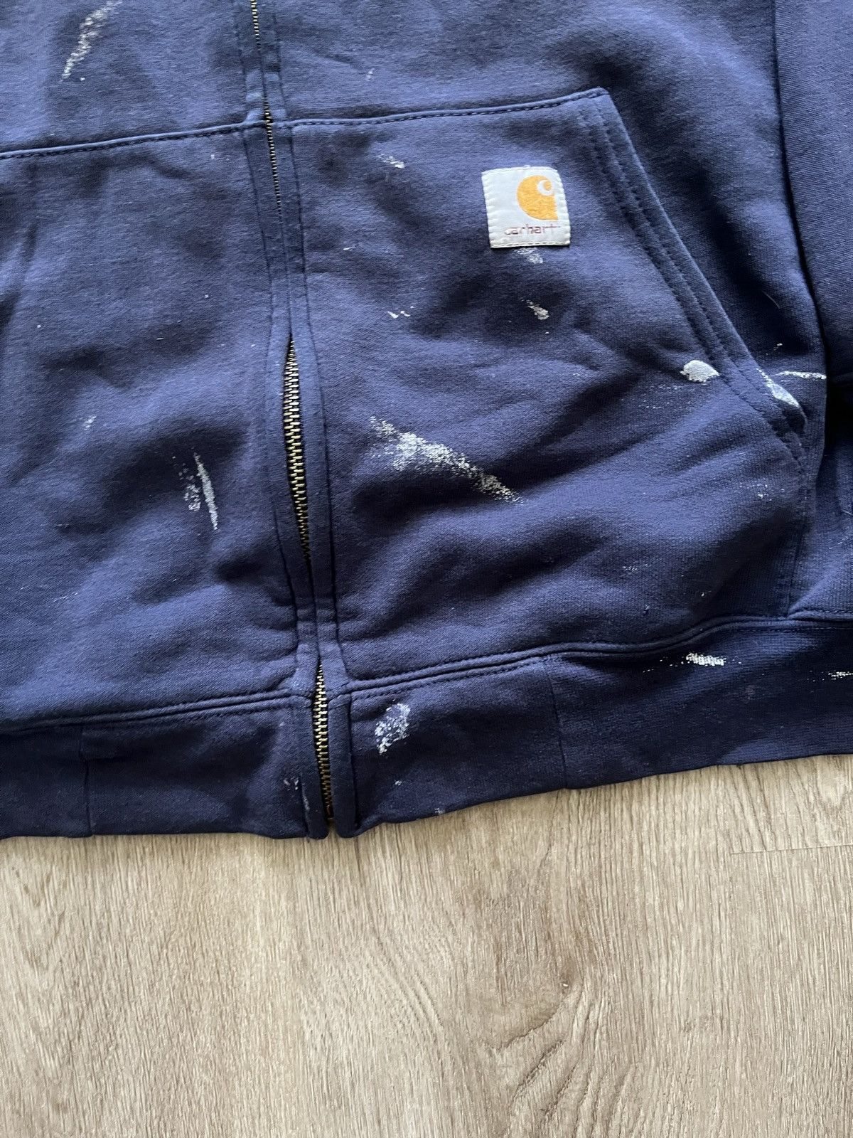 Carhartt Vintage Worn In Navy Blue Carhartt Zip Up Hoodie Size US XXL / EU 58 / 5 - 7 Thumbnail