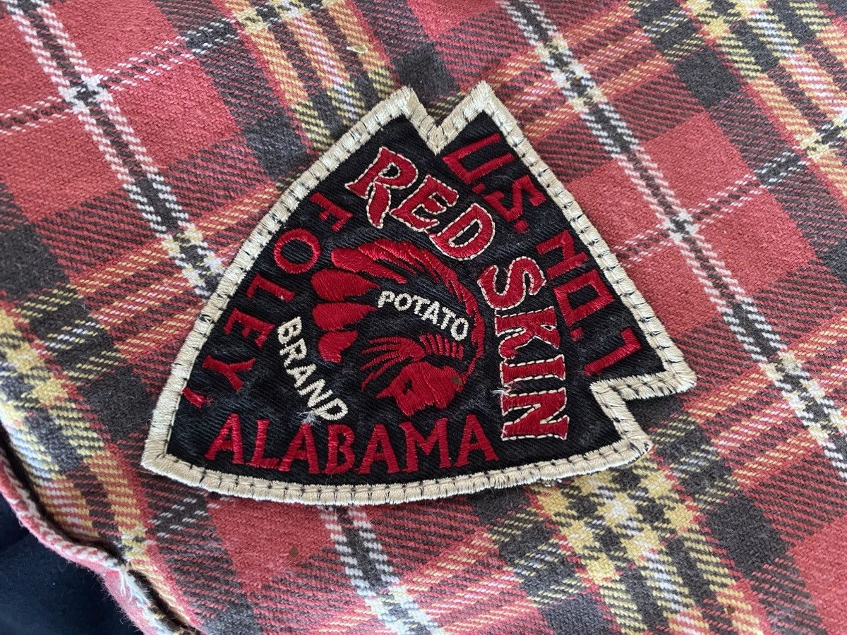 Flannel × Native ⚡️Rare⚡️ Vintage Alabama Red Skin Native Spellout Flannel Size XL / US 12-14 / IT 48-50 - 7 Thumbnail