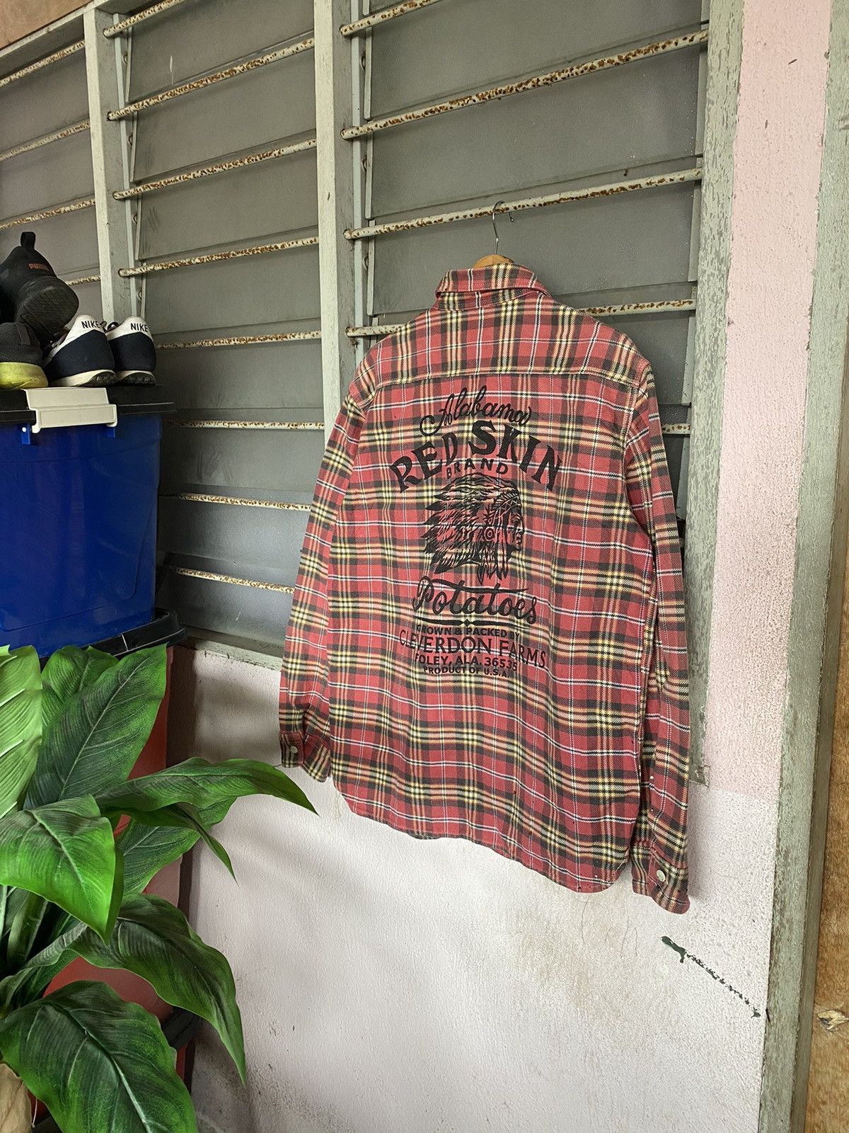 Flannel × Native ⚡️Rare⚡️ Vintage Alabama Red Skin Native Spellout Flannel Size XL / US 12-14 / IT 48-50 - 2 Thumbnail
