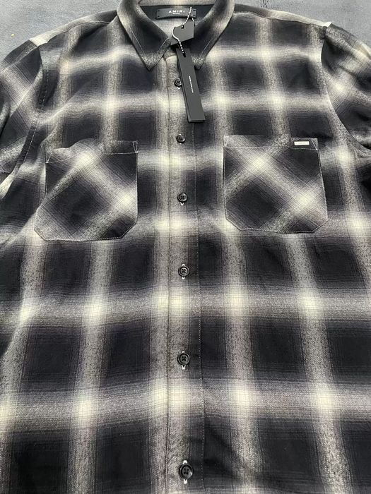 Amiri amiri black and white plaid shirt | Grailed