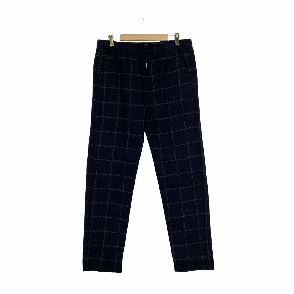 image of Beams Plus x Vintage Beams Heart Checkered Wool Pants in Navy, Men's (Size 32)