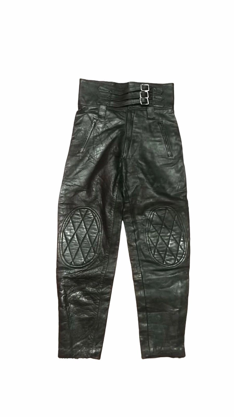 Japanese Brand Cafe racer Motocycle Leather Wear Rare Design Trousers Pants Size US 30 / EU 46 - 1 Thumbnail