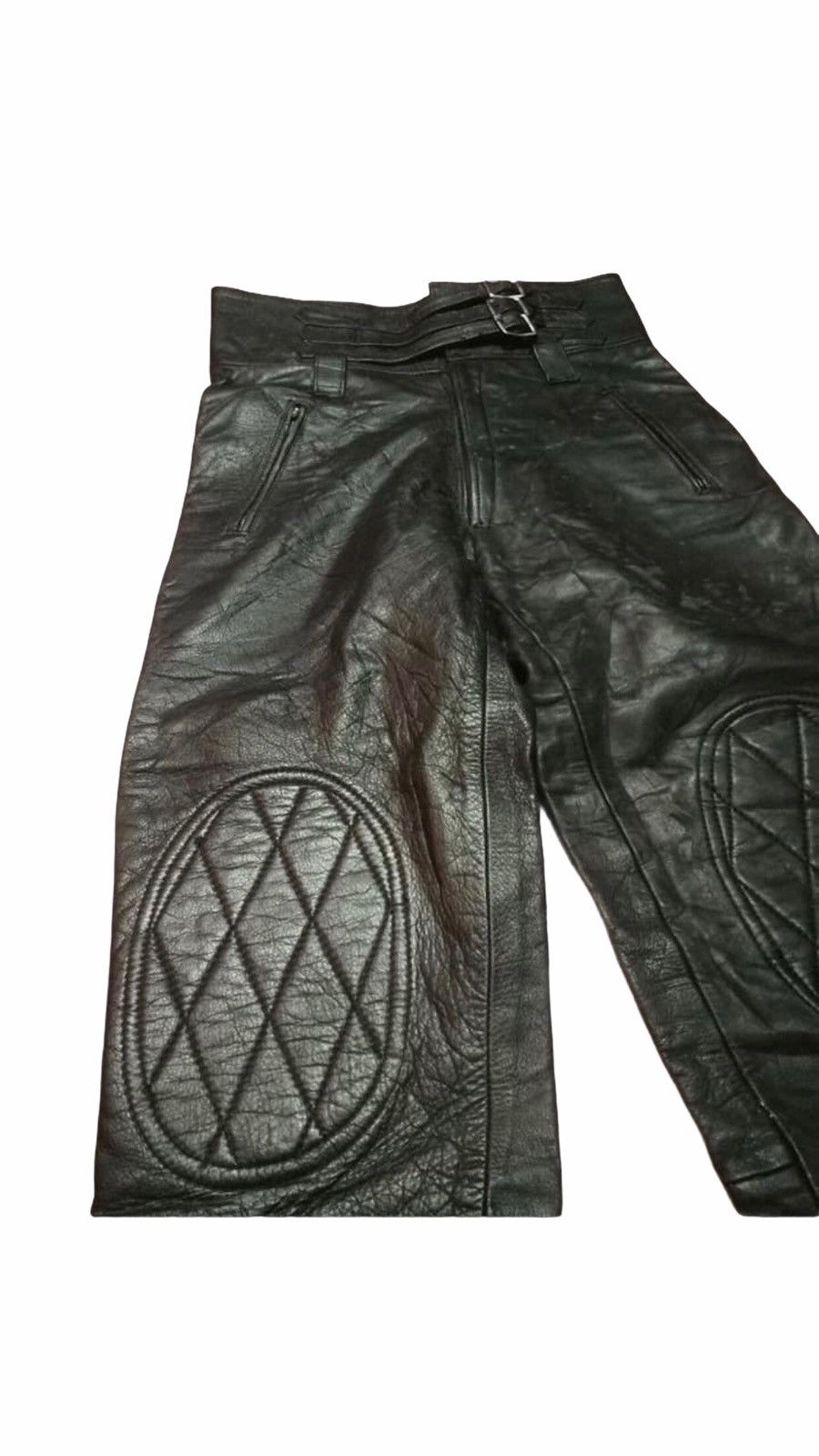 Japanese Brand Cafe racer Motocycle Leather Wear Rare Design Trousers Pants Size US 30 / EU 46 - 3 Thumbnail