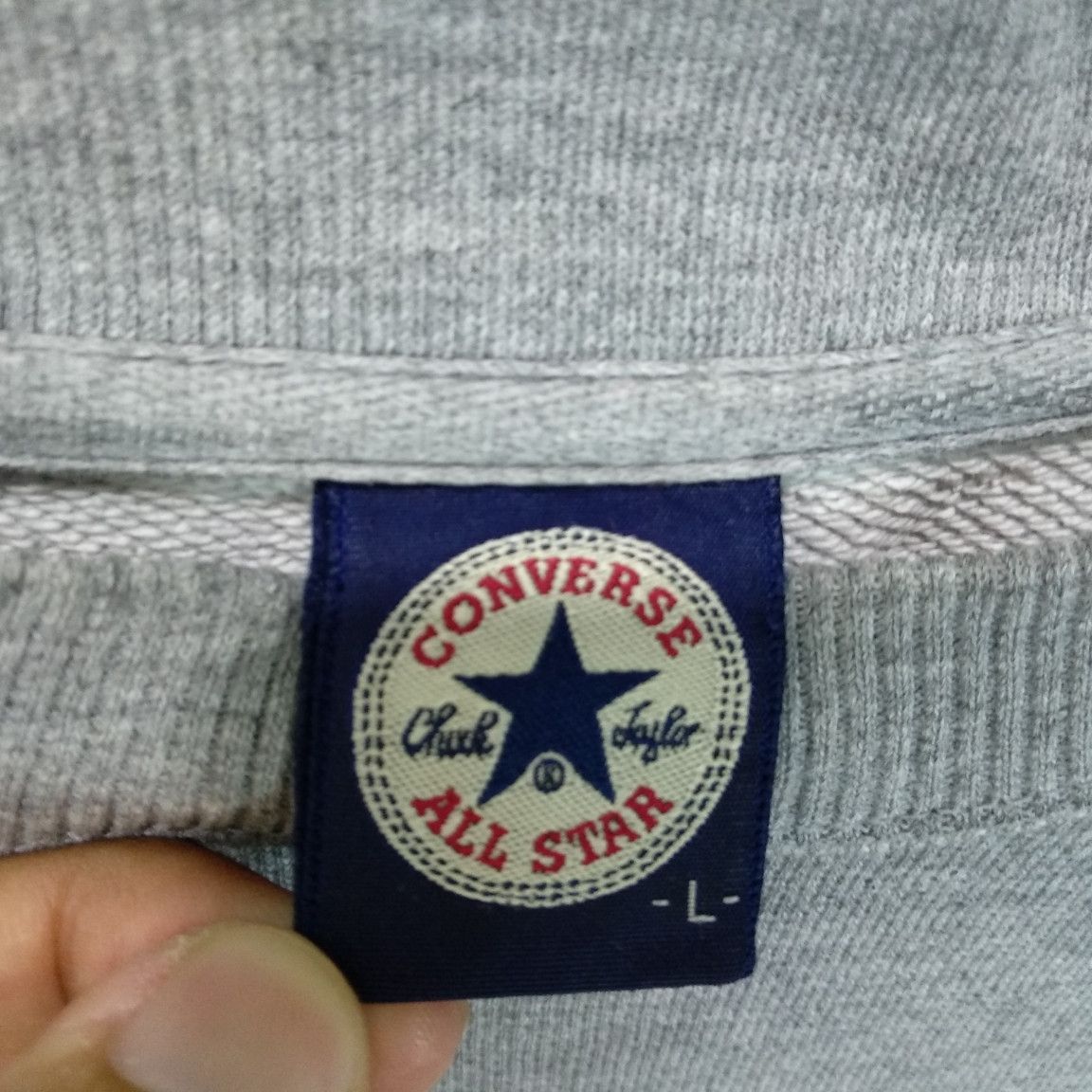 Converse CONVERSE Grey Plain Sweatshirts Jumper Pullover Size US L / EU 52-54 / 3 - 7 Thumbnail