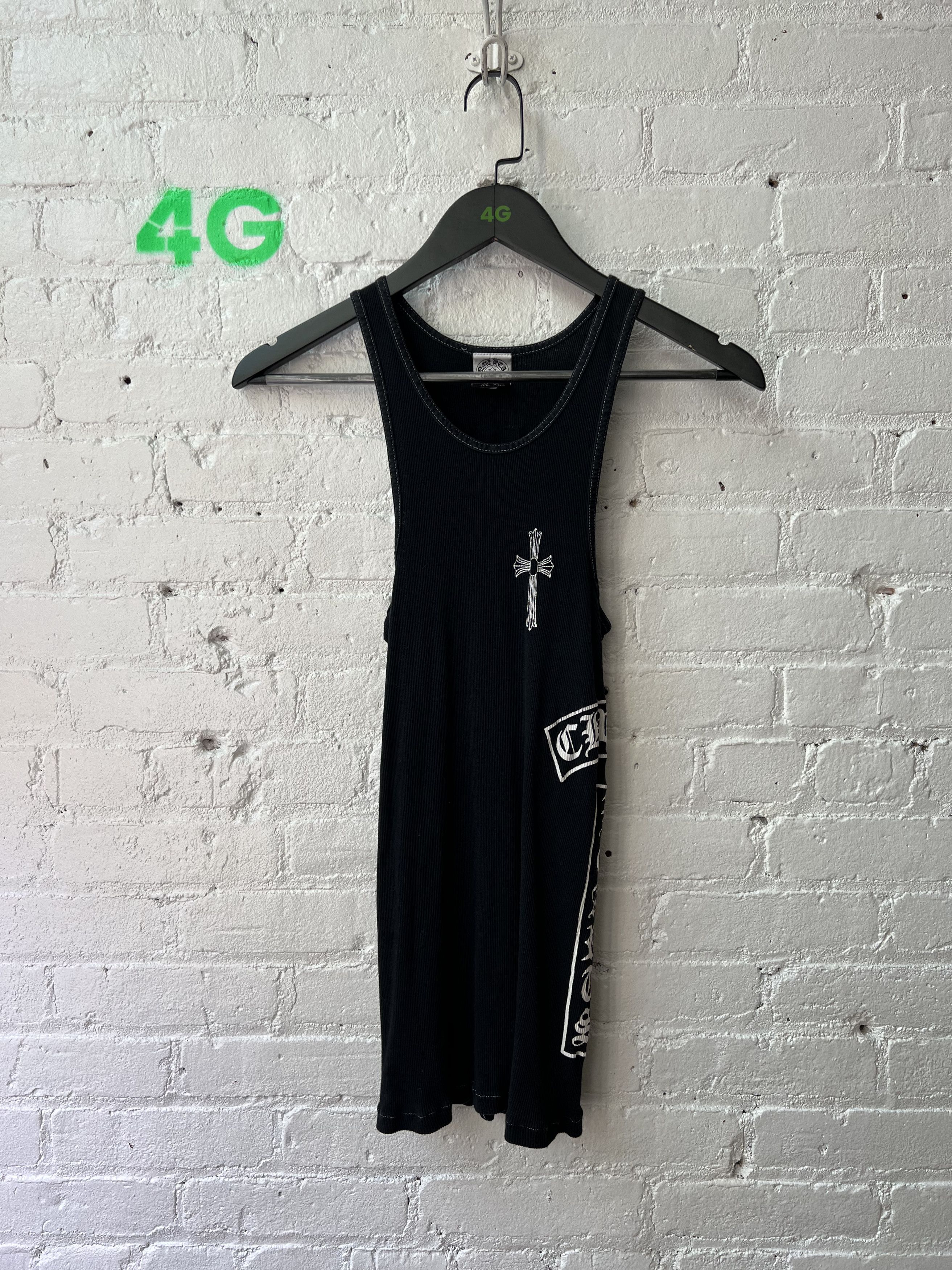 image of Chrome Hearts Fuck You Tank Top in Black, Men's (Size Medium)