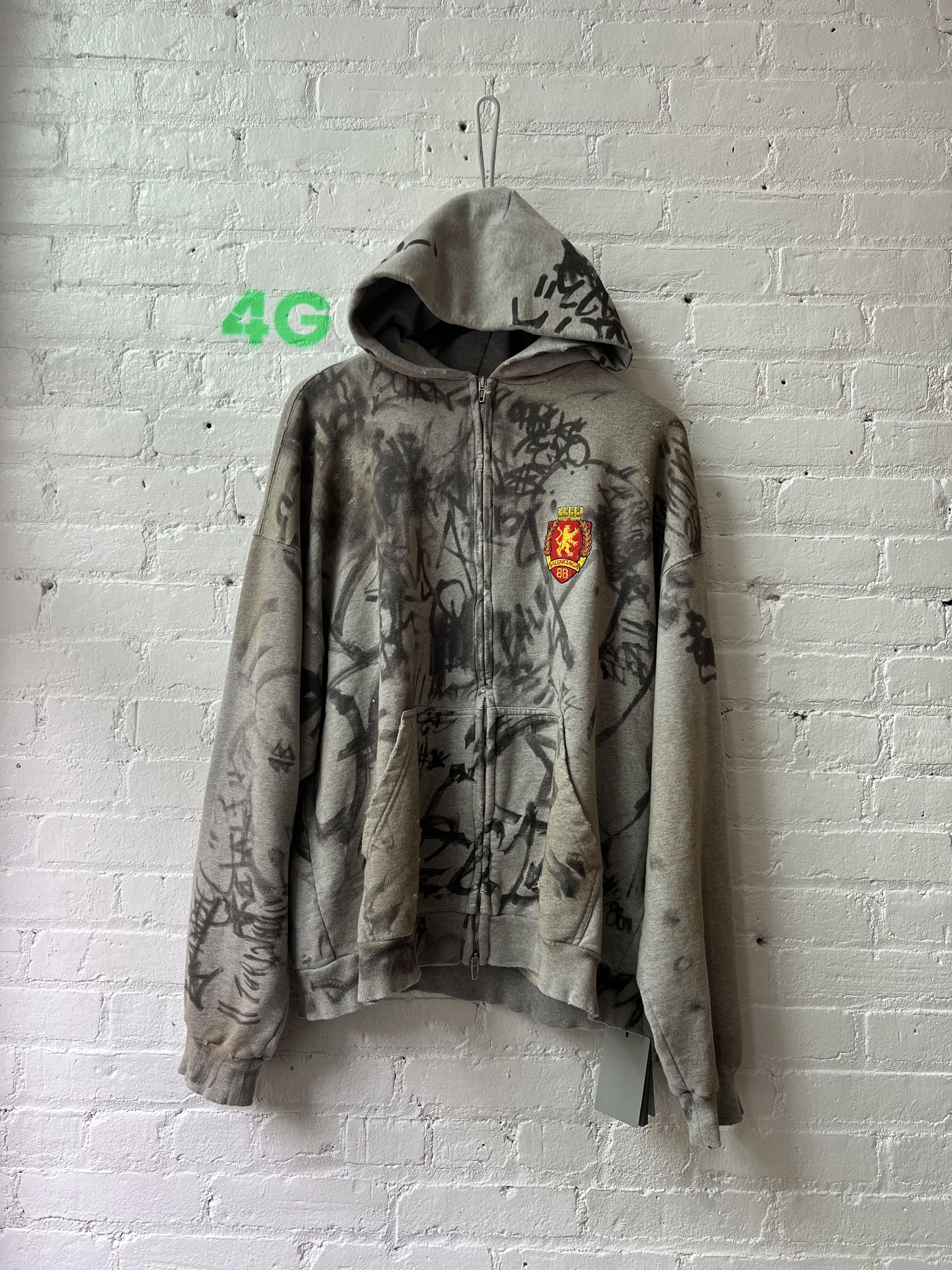 Balenciaga Balenciaga Graffiti THRASHED Runway Hoodie Grailed