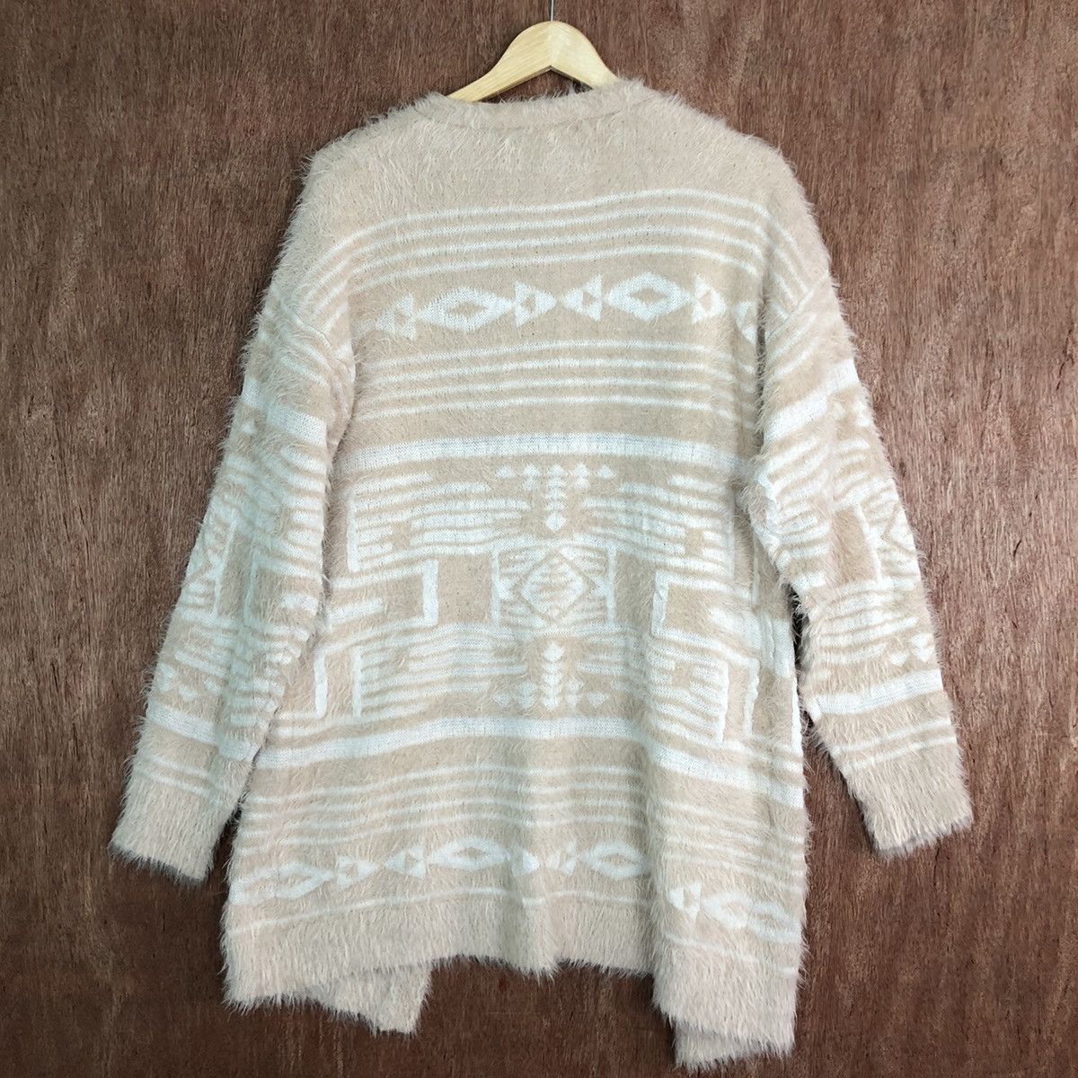 Homespun Knitwear DL Denifits navajo Mohair fur shaggy Long Cardigan #c333 Size US M / EU 48-50 / 2 - 10 Thumbnail