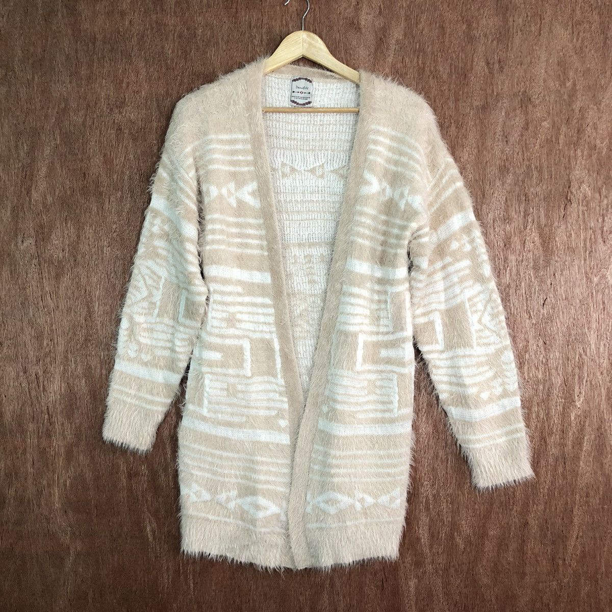 Homespun Knitwear DL Denifits navajo Mohair fur shaggy Long Cardigan #c333 Size US M / EU 48-50 / 2 - 1 Thumbnail