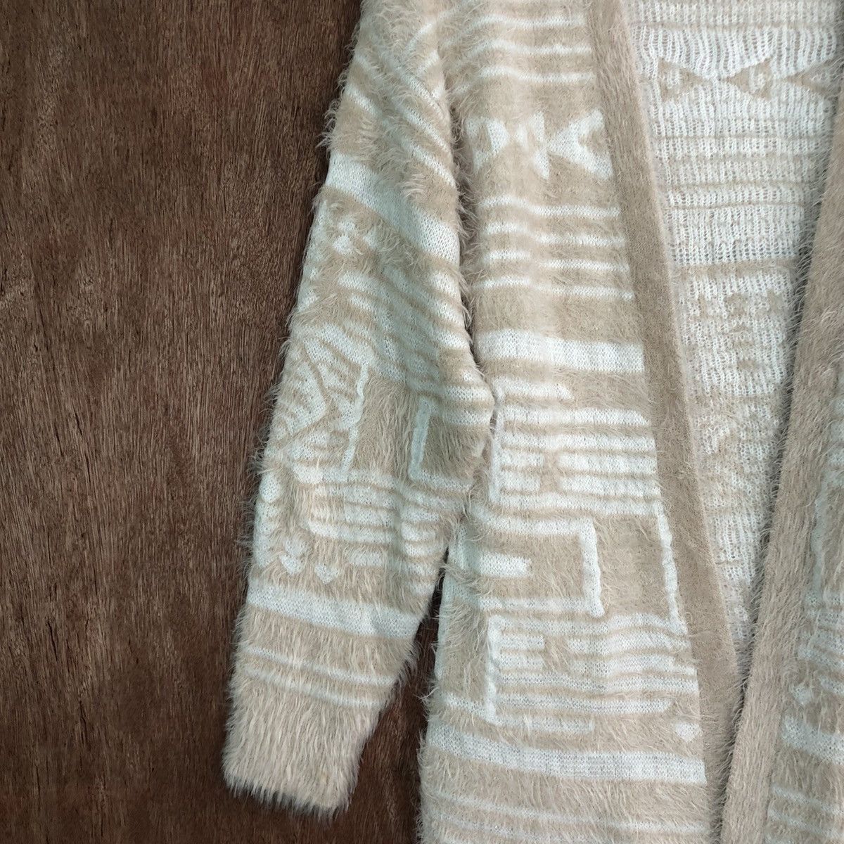 Homespun Knitwear DL Denifits navajo Mohair fur shaggy Long Cardigan #c333 Size US M / EU 48-50 / 2 - 7 Thumbnail