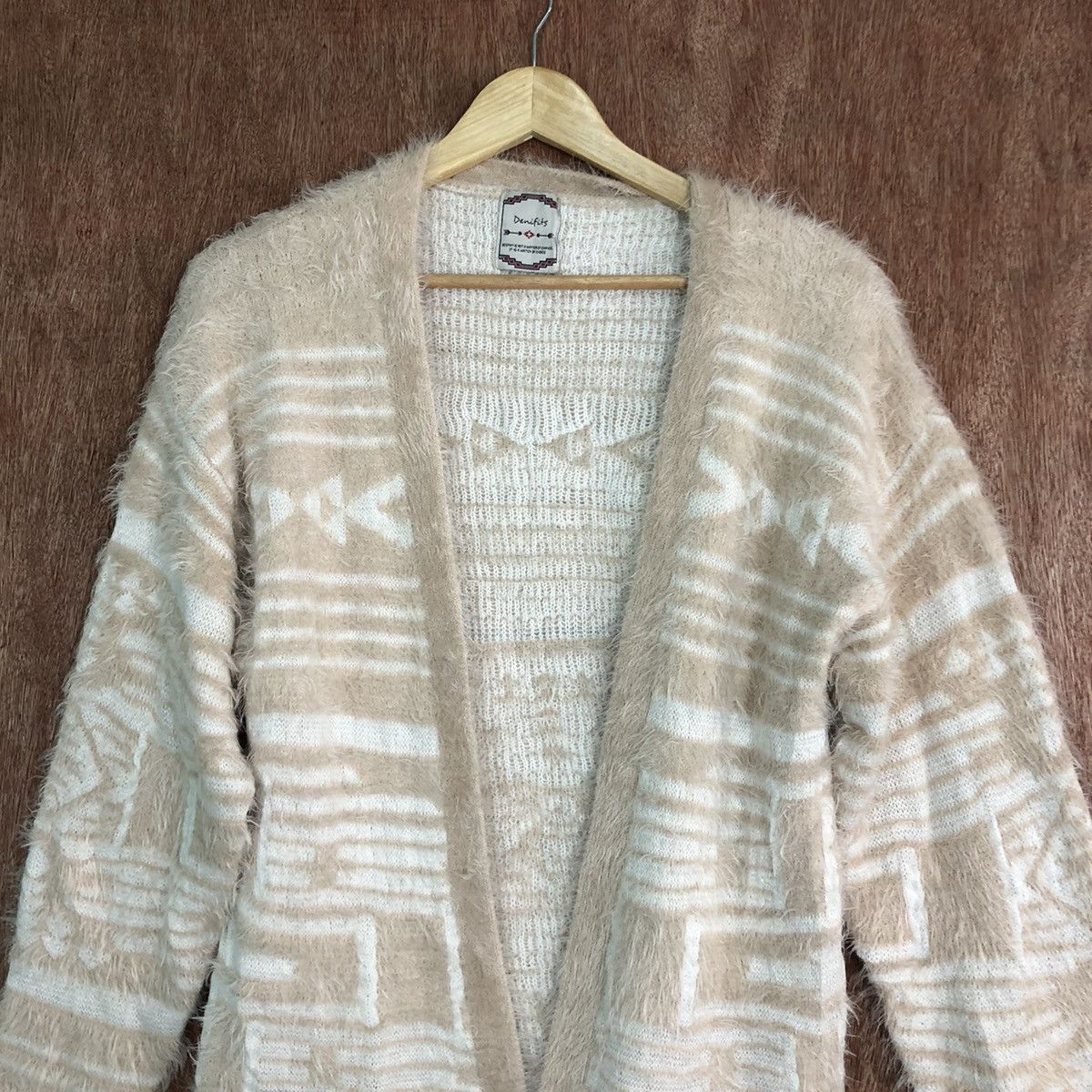 Homespun Knitwear DL Denifits navajo Mohair fur shaggy Long Cardigan #c333 Size US M / EU 48-50 / 2 - 2 Thumbnail