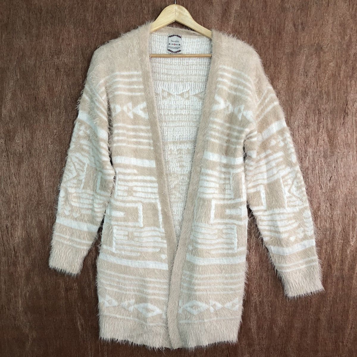 Homespun Knitwear DL Denifits navajo Mohair fur shaggy Long Cardigan #c333 Size US M / EU 48-50 / 2 - 3 Thumbnail