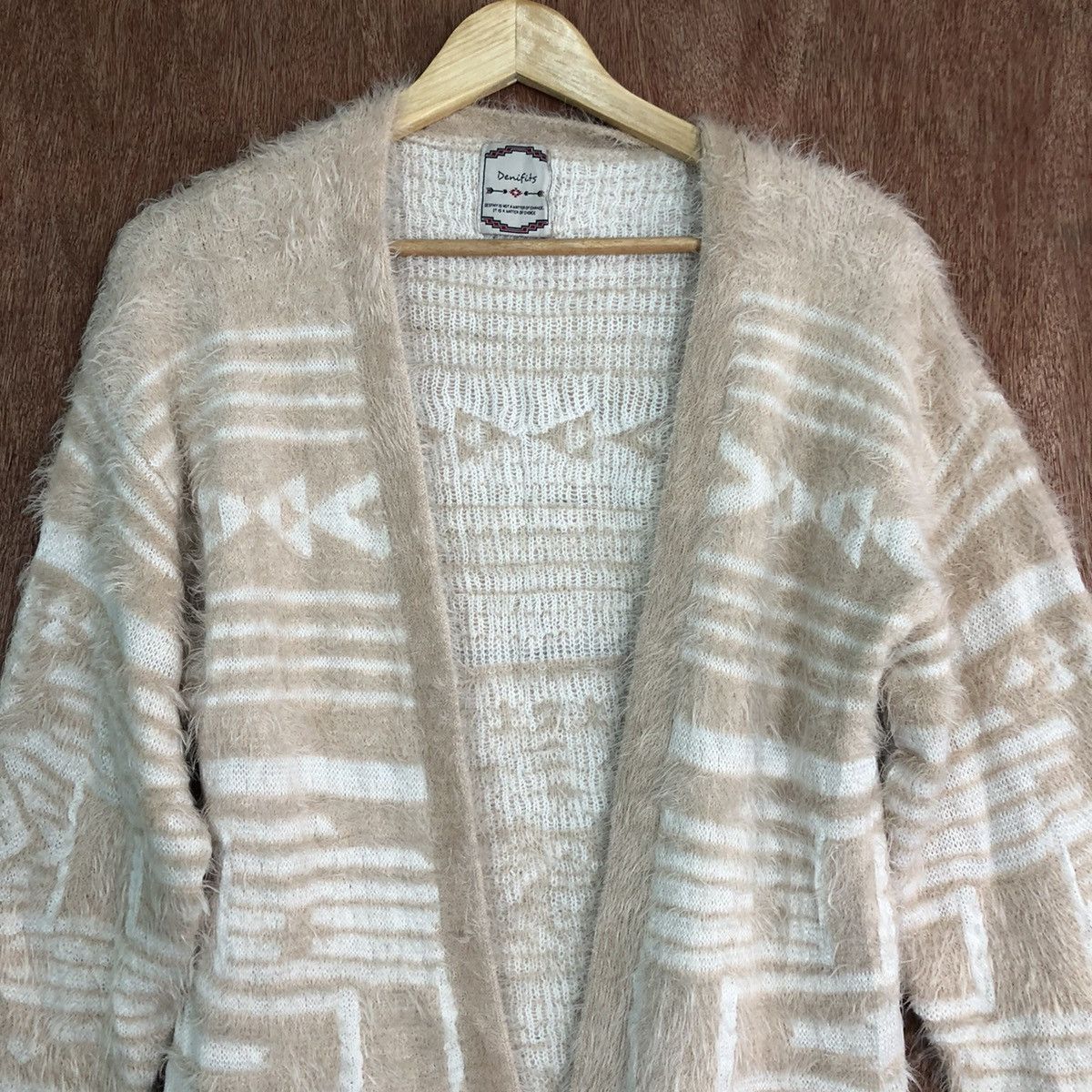 Homespun Knitwear DL Denifits navajo Mohair fur shaggy Long Cardigan #c333 Size US M / EU 48-50 / 2 - 8 Thumbnail
