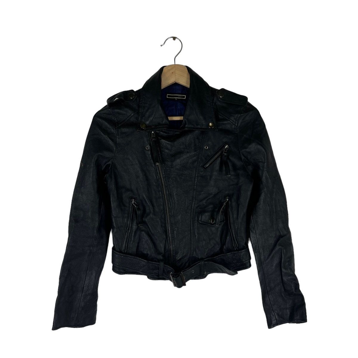 Japanese Brand VINTAGE CROPPED LEATHER JACKET VIGNY JAPAN MADE RACER Size XS / US 0-2 / IT 36-38 - 1 Thumbnail