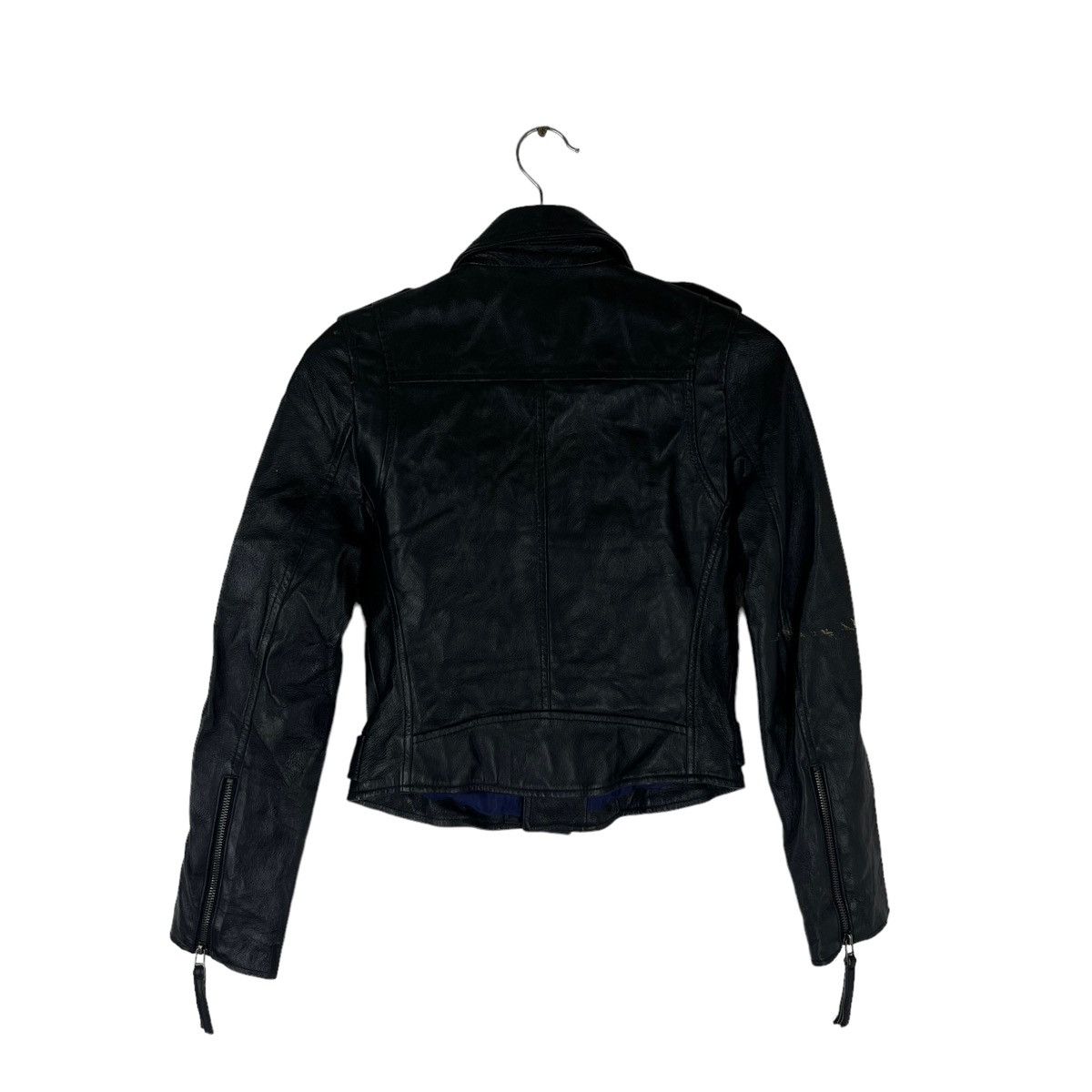 Japanese Brand VINTAGE CROPPED LEATHER JACKET VIGNY JAPAN MADE RACER Size XS / US 0-2 / IT 36-38 - 9 Thumbnail
