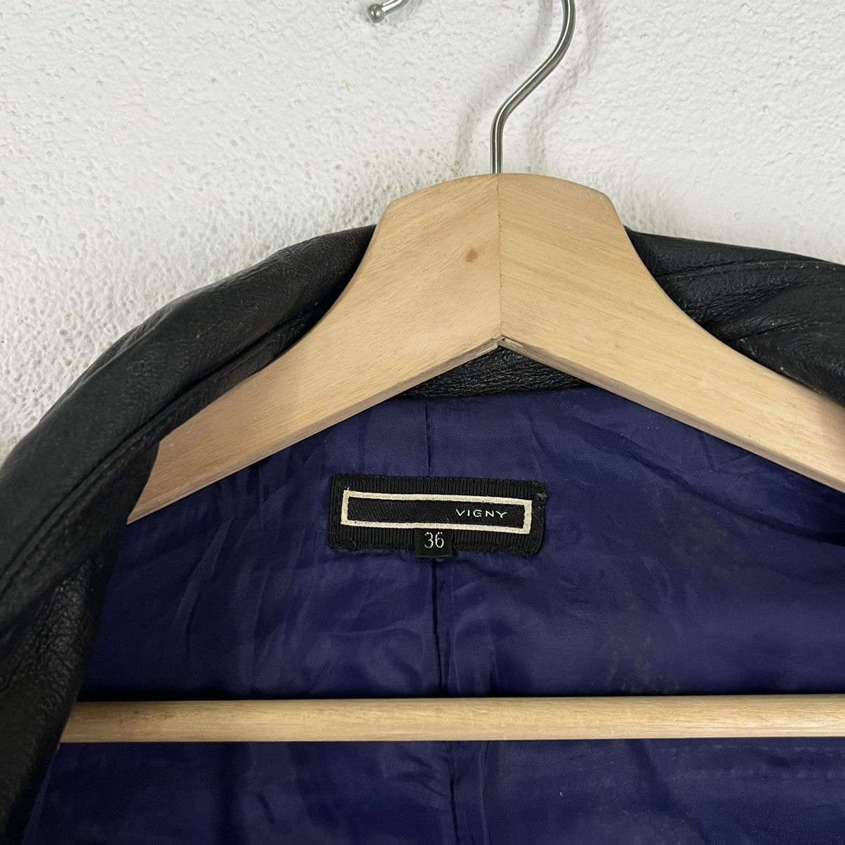 Japanese Brand VINTAGE CROPPED LEATHER JACKET VIGNY JAPAN MADE RACER Size XS / US 0-2 / IT 36-38 - 10 Thumbnail