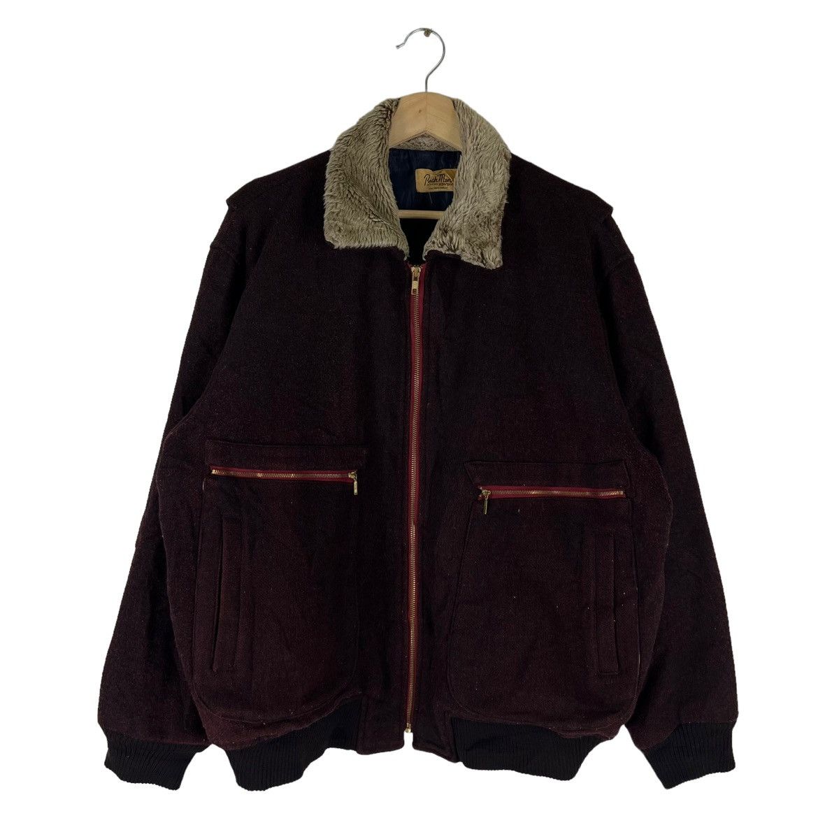 Japanese Brand VINTAGE WOOL VARSITY JACKET RICH MAN EDWIN COMPANY Size US L / EU 52-54 / 3 - 1 Thumbnail