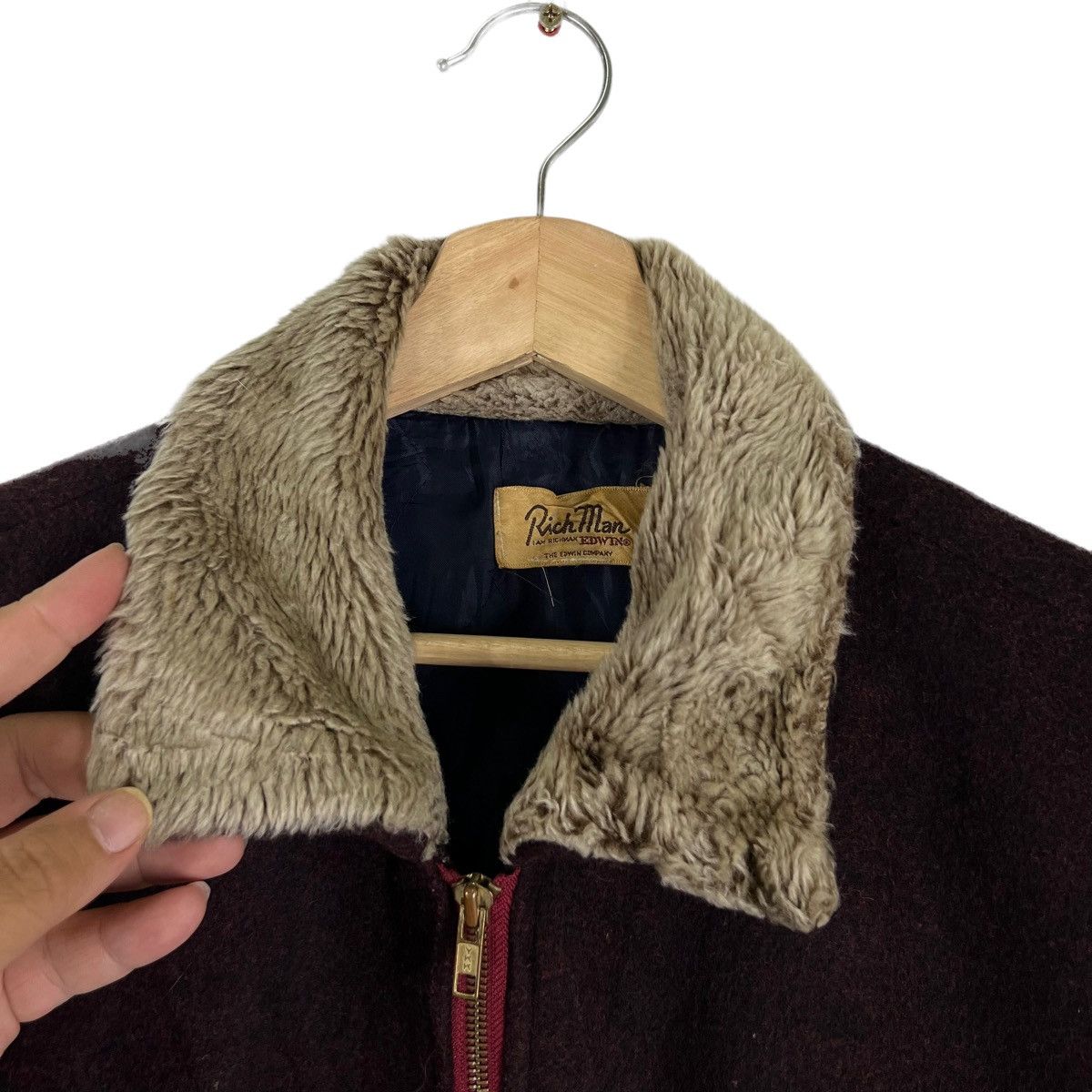 Japanese Brand VINTAGE WOOL VARSITY JACKET RICH MAN EDWIN COMPANY Size US L / EU 52-54 / 3 - 9 Thumbnail