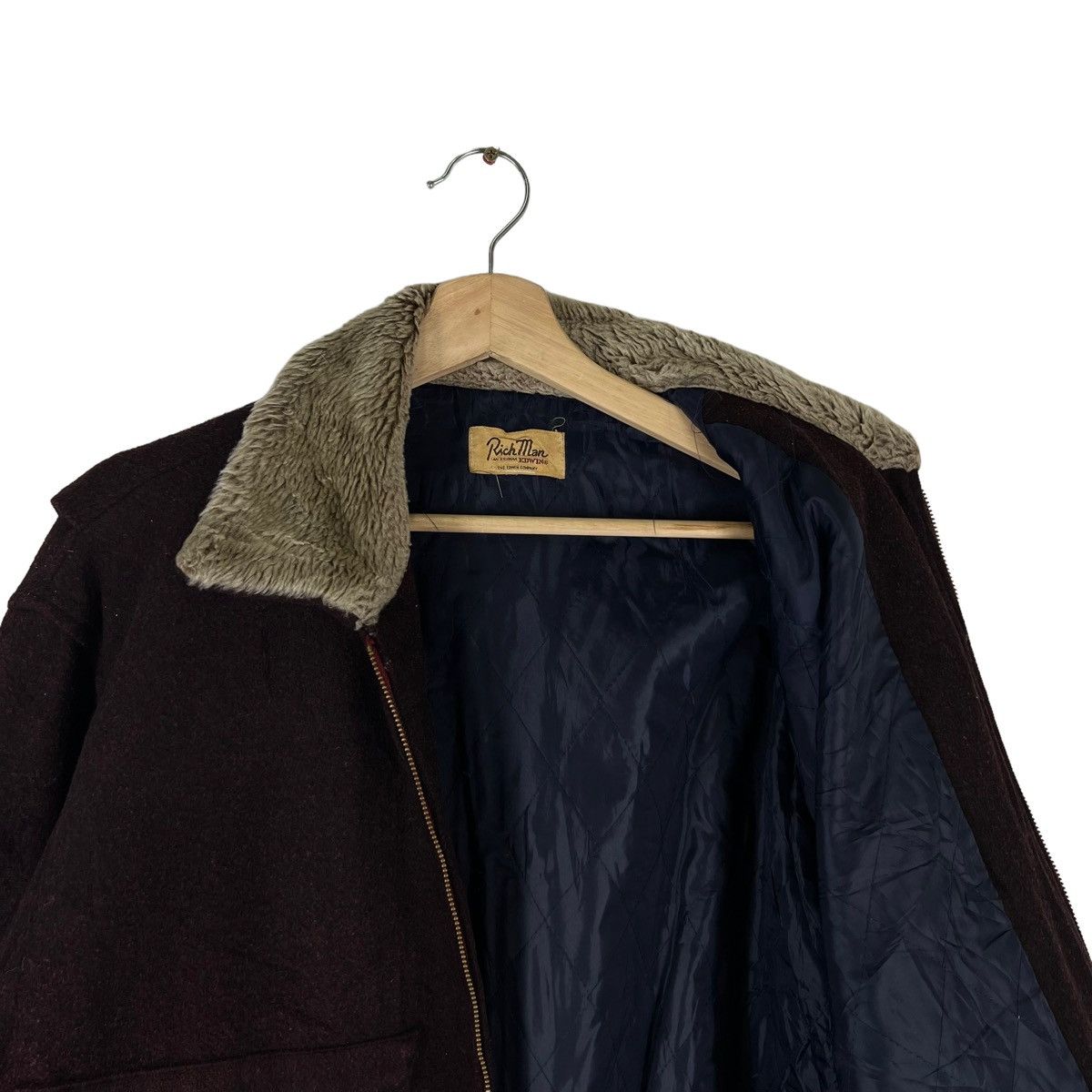 Japanese Brand VINTAGE WOOL VARSITY JACKET RICH MAN EDWIN COMPANY Size US L / EU 52-54 / 3 - 8 Thumbnail