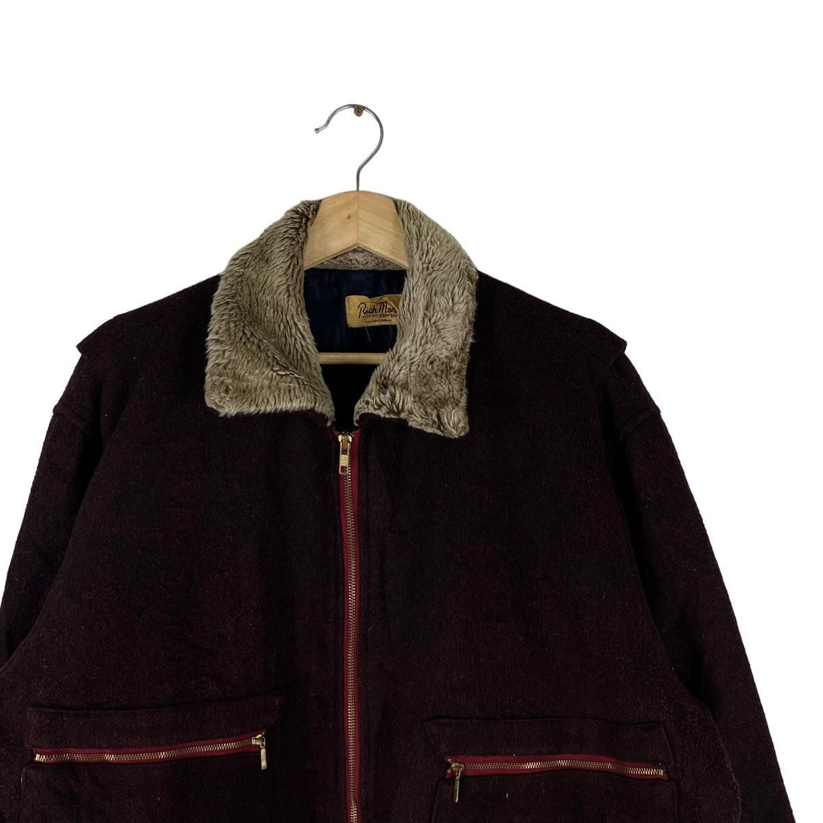 Japanese Brand VINTAGE WOOL VARSITY JACKET RICH MAN EDWIN COMPANY Size US L / EU 52-54 / 3 - 3 Thumbnail
