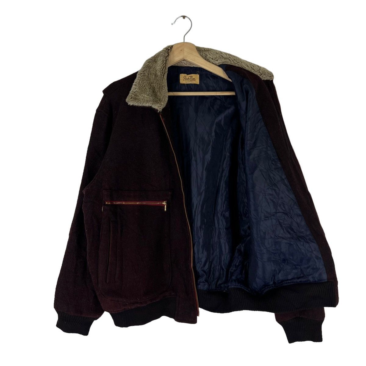 Japanese Brand VINTAGE WOOL VARSITY JACKET RICH MAN EDWIN COMPANY Size US L / EU 52-54 / 3 - 7 Thumbnail