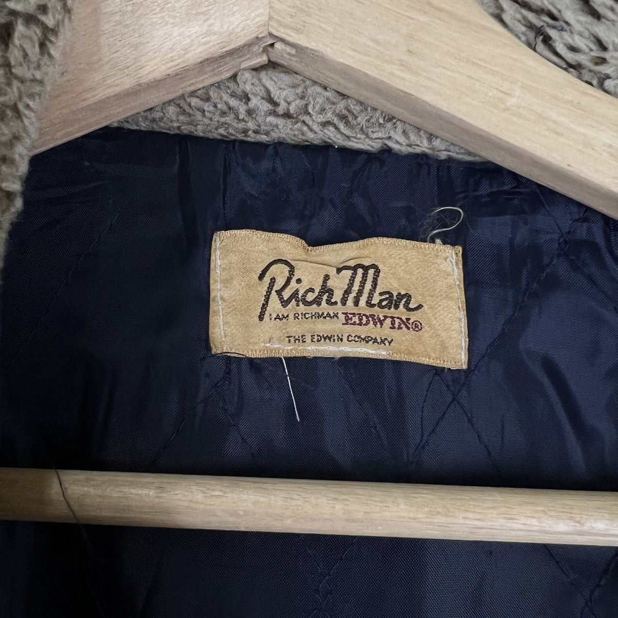 Japanese Brand VINTAGE WOOL VARSITY JACKET RICH MAN EDWIN COMPANY Size US L / EU 52-54 / 3 - 11 Thumbnail