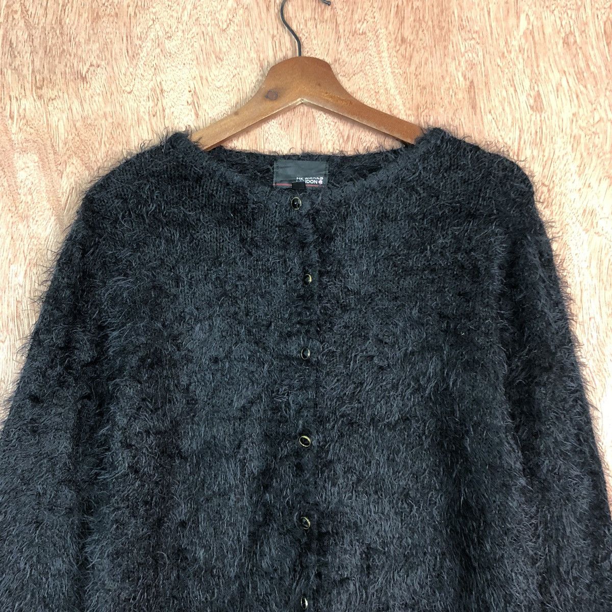 Aran Isles Knitwear DL Hk Works London Black Mohair Shag Shaggy Knitwear #c364 Size US M / EU 48-50 / 2 - 2 Thumbnail