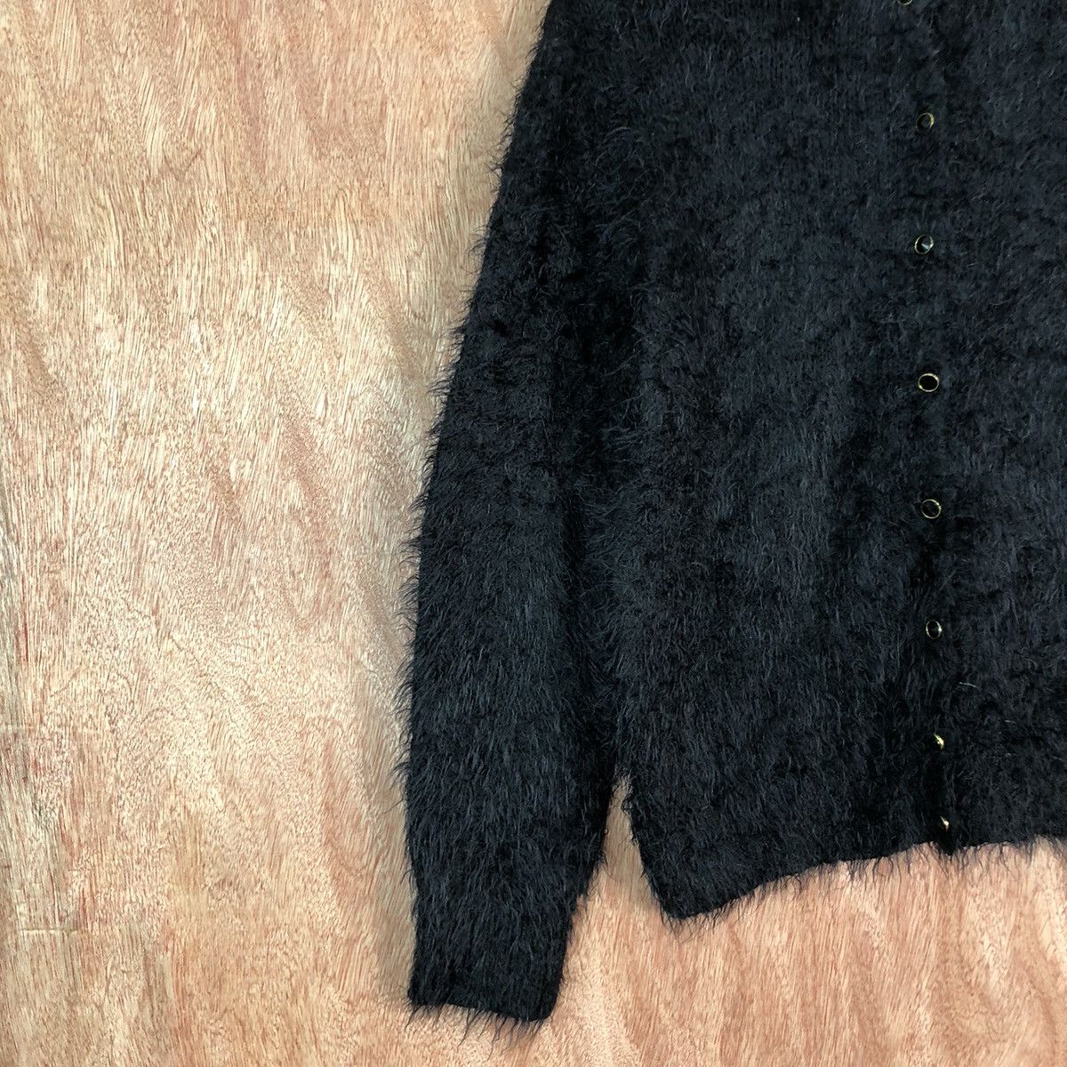 Aran Isles Knitwear DL Hk Works London Black Mohair Shag Shaggy Knitwear #c364 Size US M / EU 48-50 / 2 - 7 Thumbnail