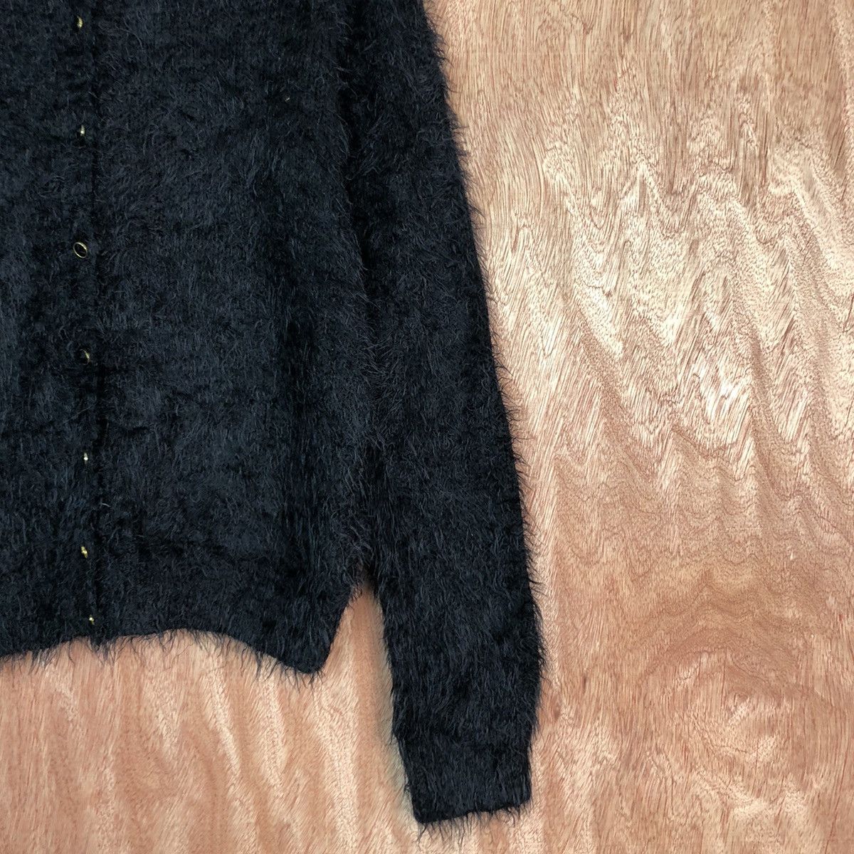 Aran Isles Knitwear DL Hk Works London Black Mohair Shag Shaggy Knitwear #c364 Size US M / EU 48-50 / 2 - 5 Thumbnail