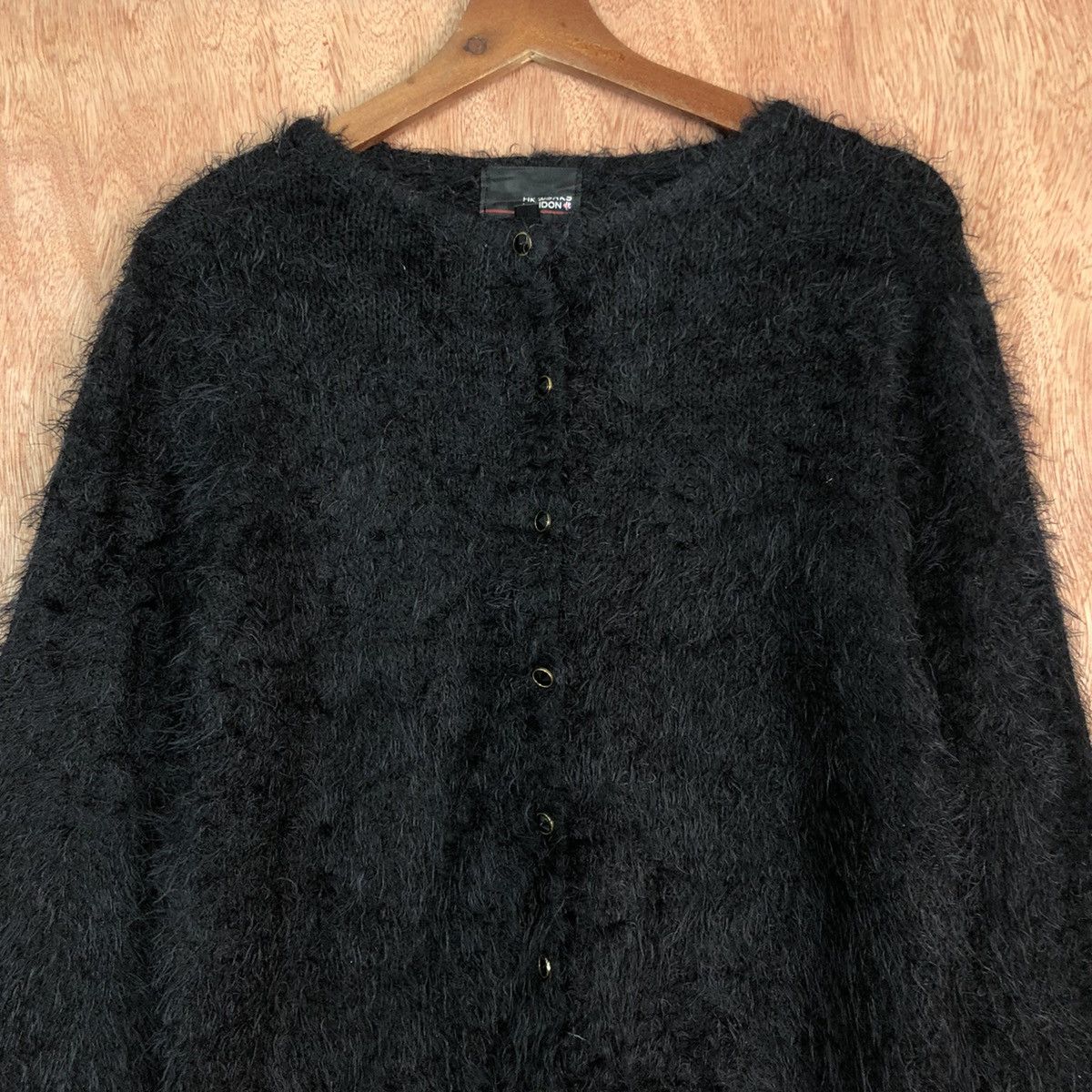 Aran Isles Knitwear DL Hk Works London Black Mohair Shag Shaggy Knitwear #c364 Size US M / EU 48-50 / 2 - 8 Thumbnail