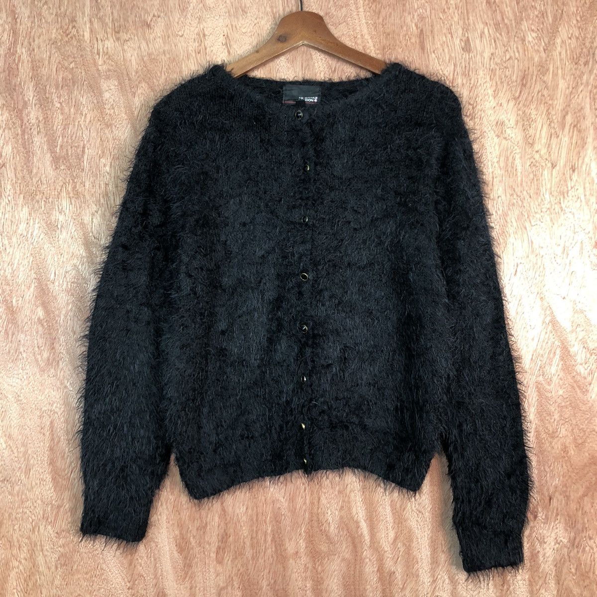 Aran Isles Knitwear DL Hk Works London Black Mohair Shag Shaggy Knitwear #c364 Size US M / EU 48-50 / 2 - 3 Thumbnail