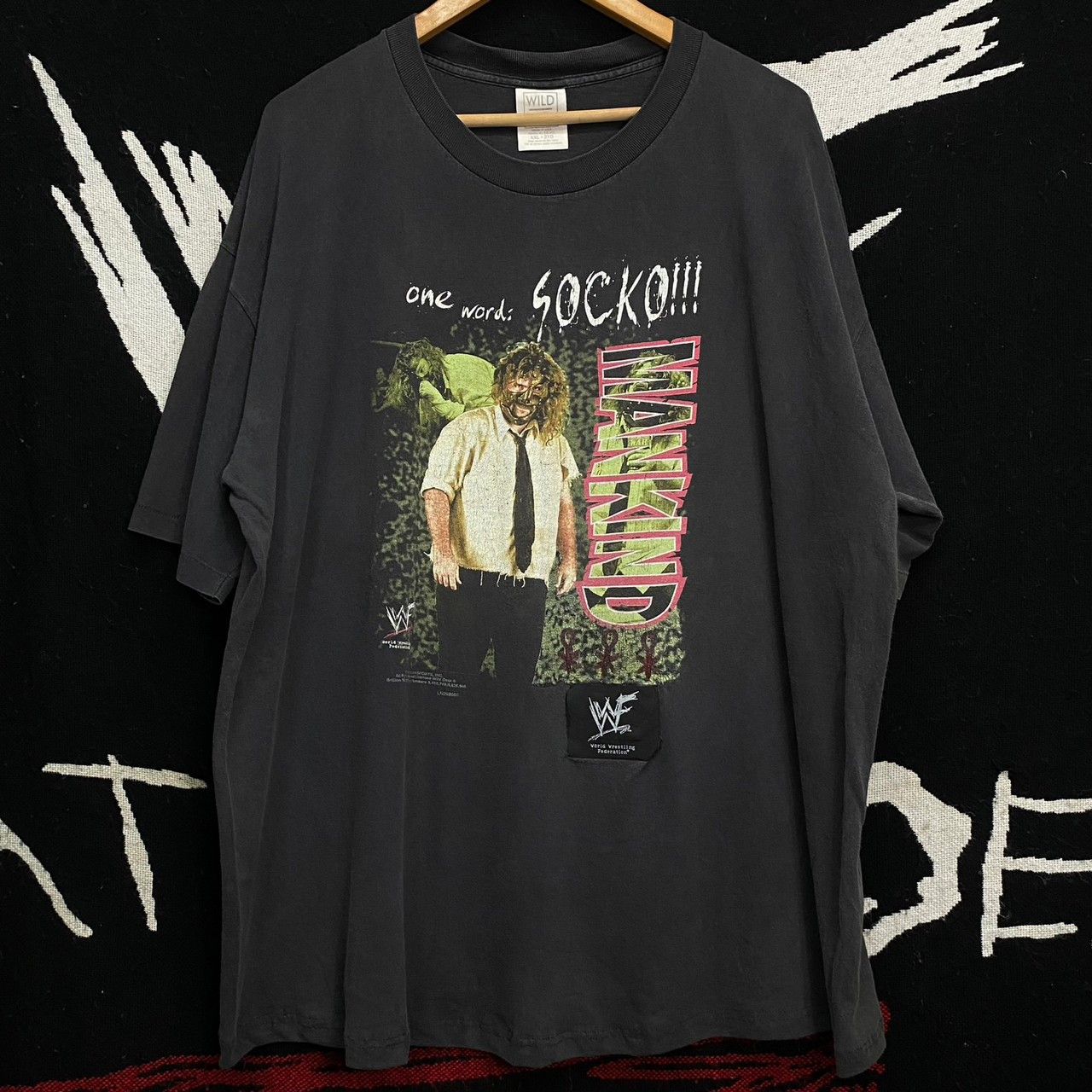 XL 90s Mick Foley Mr. Socko WWF T-shirt