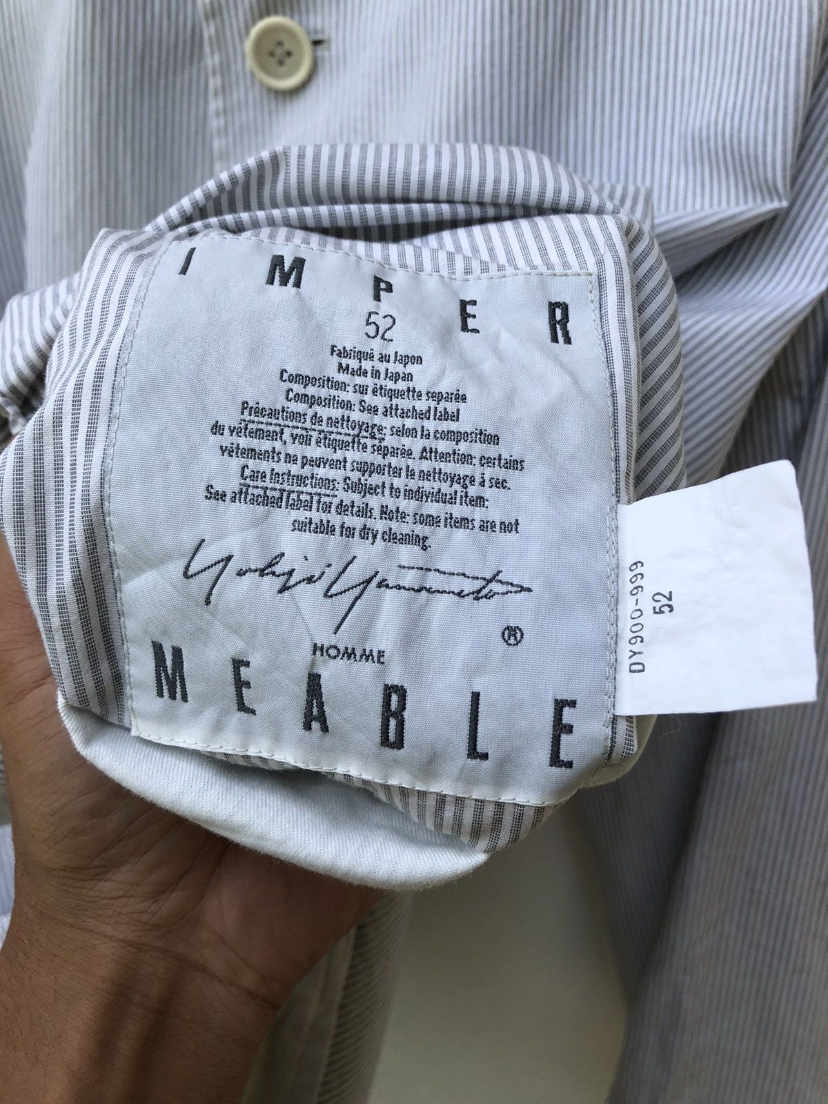 Yohji Yamamoto 🔥YOHJI HOMME SIGNATURE REVERSIBLE STRIPE/BLANK JACKET Size US L / EU 52-54 / 3 - 5 Thumbnail