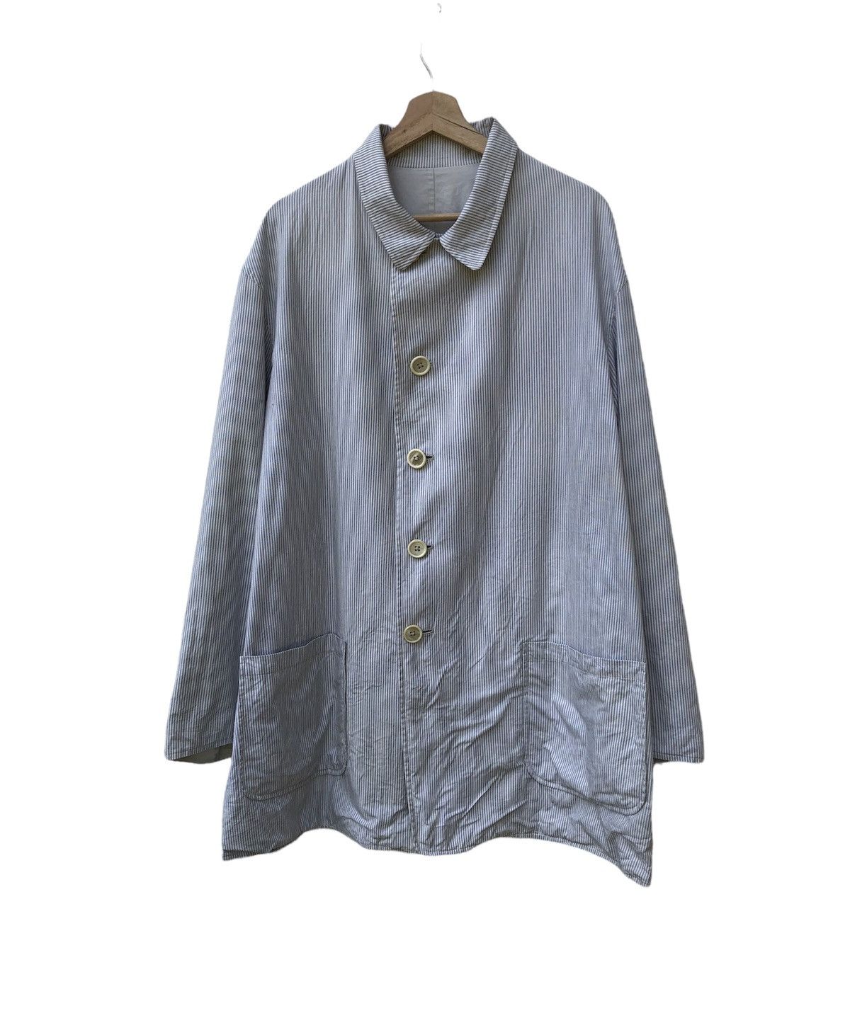 🔥YOHJI HOMME SIGNATURE REVERSIBLE STRIPE/BLANK JACKET