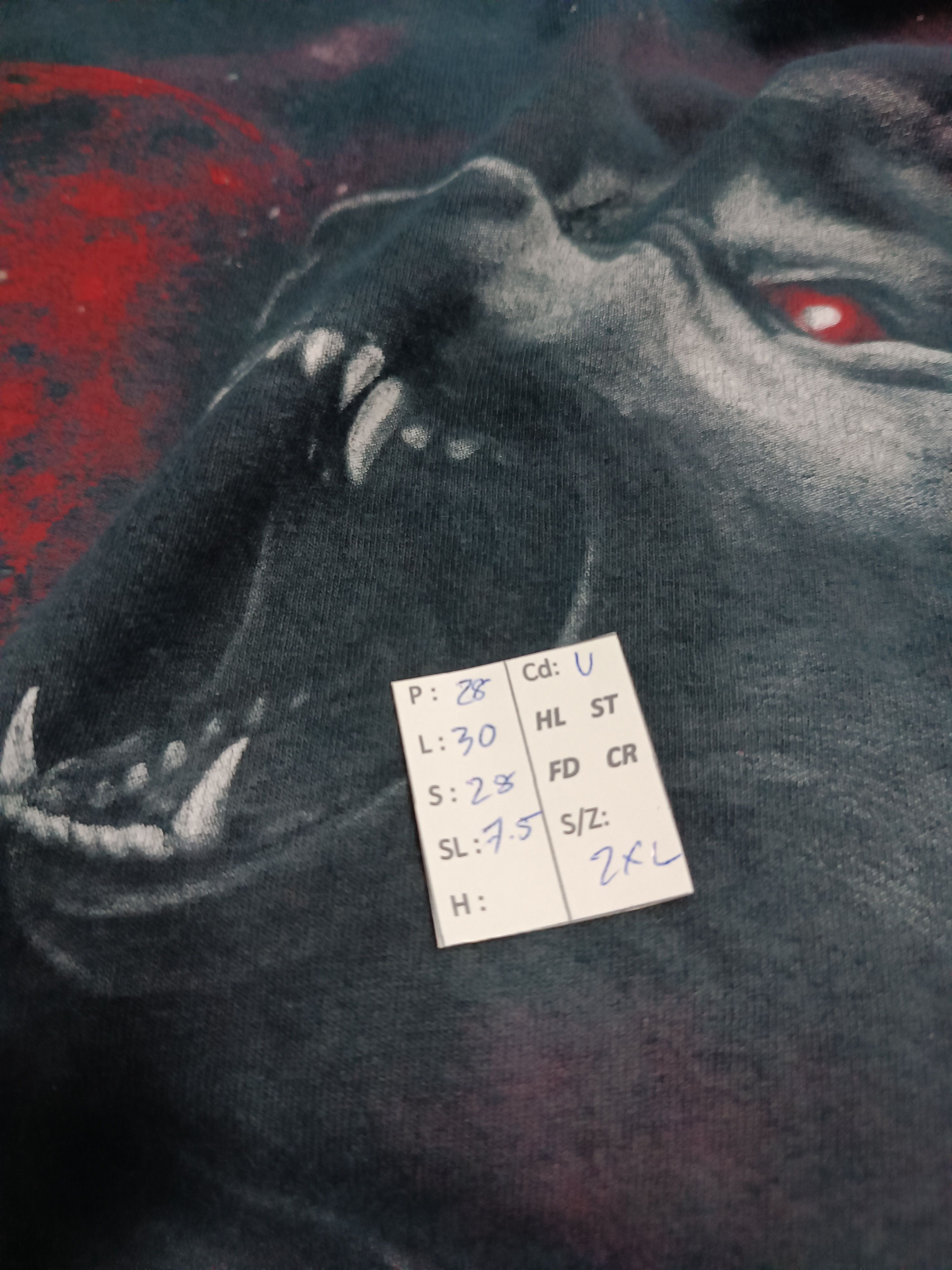 Vintage VINTAGE RED MOON WOLVES OVP HORROR ANIMAL PETS TEE Size US XXL / EU 58 / 5 - 15 Thumbnail