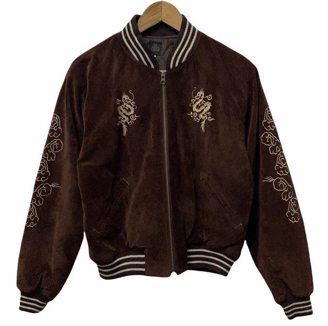Japanese Brand 90s🔥Vintage Japanese Dragon Sukajan Velvet Souvenir Jacket Size US M / EU 48-50 / 2 - 1 Thumbnail