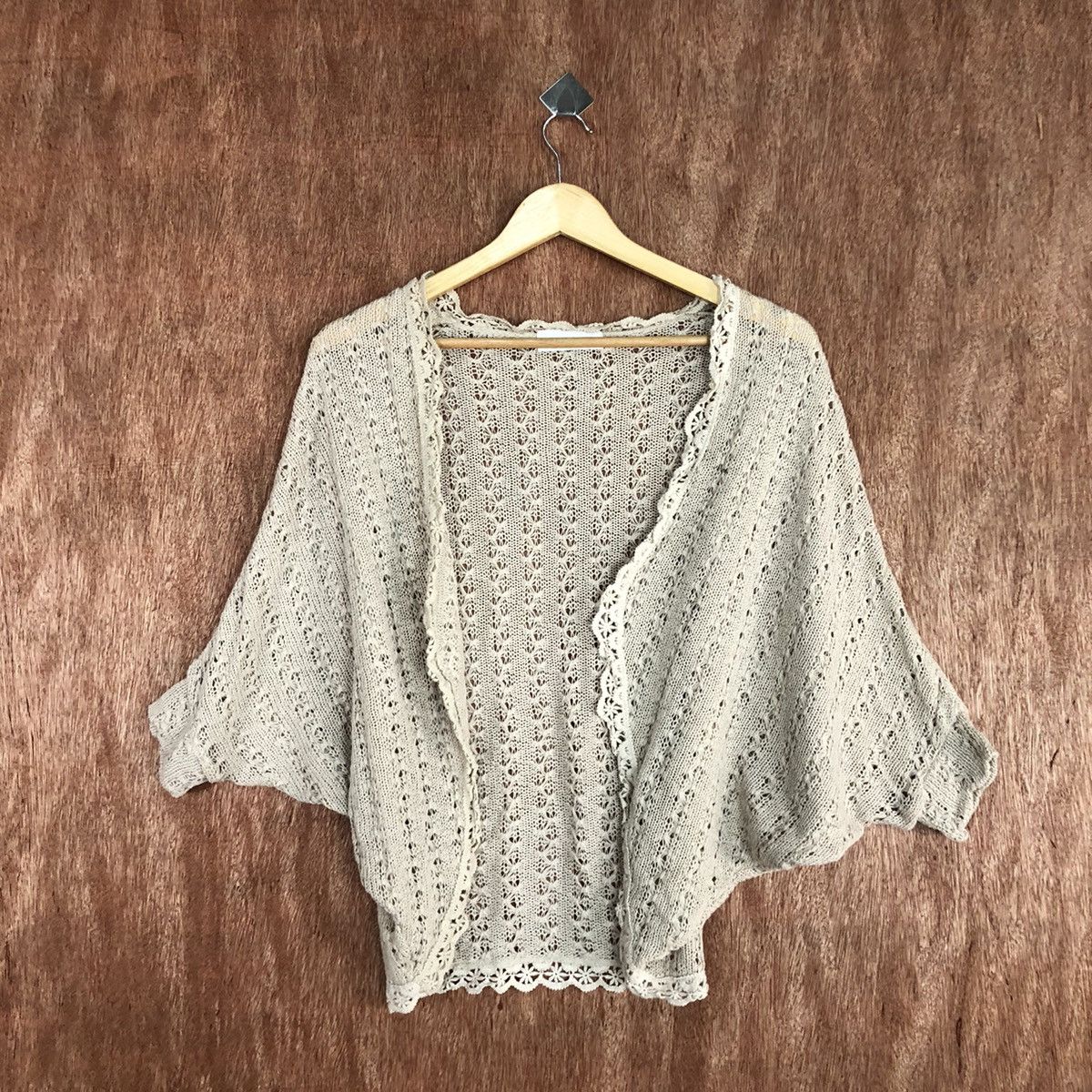 Vintage DL Abc Une Face fishnet Knitwear cardigan crochet #c729 Size US M / EU 48-50 / 2 - 3 Thumbnail