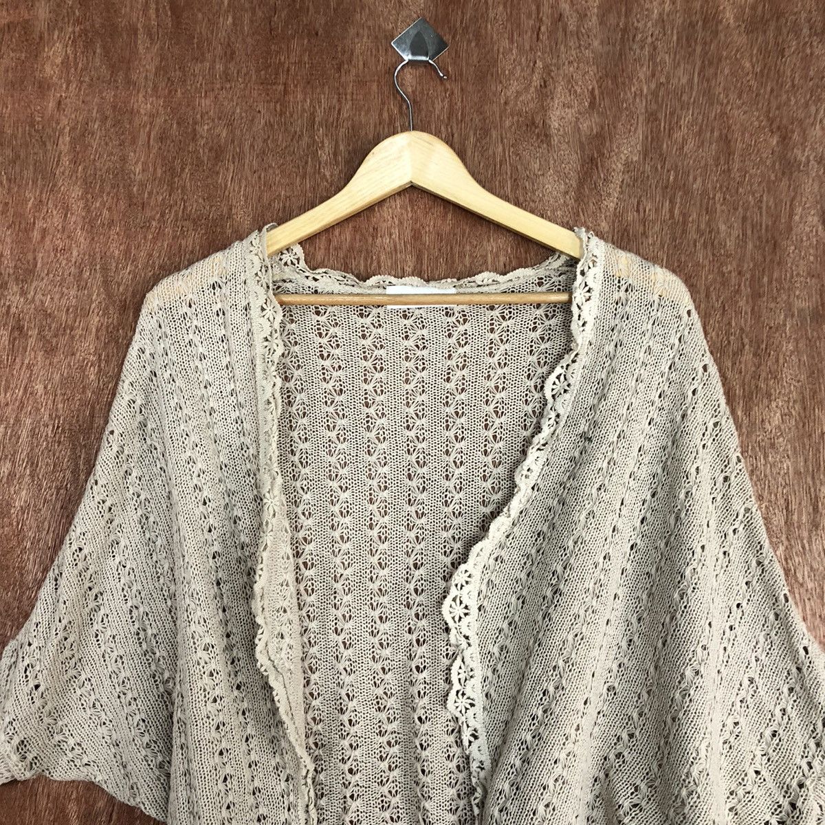 Vintage DL Abc Une Face fishnet Knitwear cardigan crochet #c729 Size US M / EU 48-50 / 2 - 2 Thumbnail