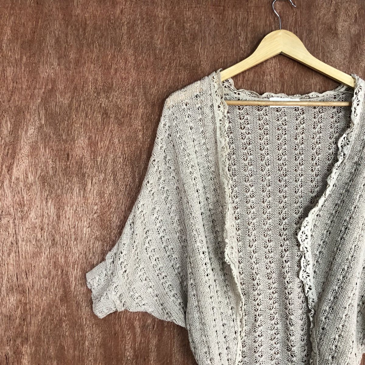 Vintage DL Abc Une Face fishnet Knitwear cardigan crochet #c729 Size US M / EU 48-50 / 2 - 7 Thumbnail