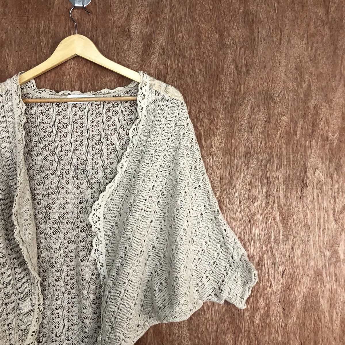 Vintage DL Abc Une Face fishnet Knitwear cardigan crochet #c729 Size US M / EU 48-50 / 2 - 5 Thumbnail