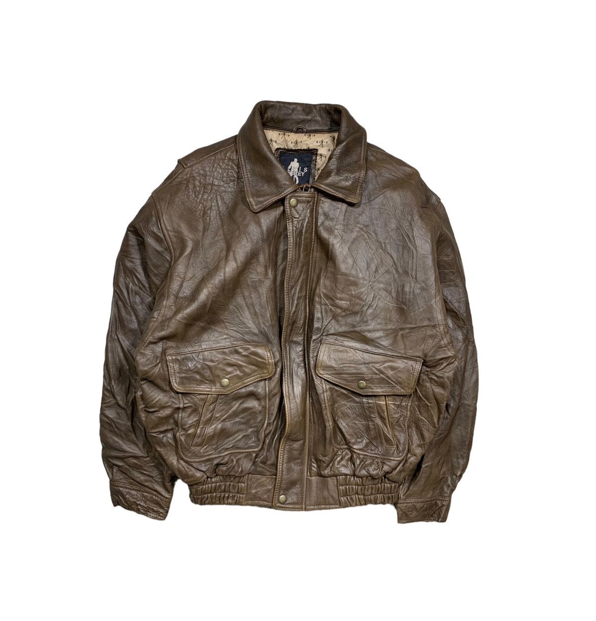 image of Avant Garde x Leather Jacket Vintage Elvis Presley Leather Jacket Sheepskin in Brown (Size XL)