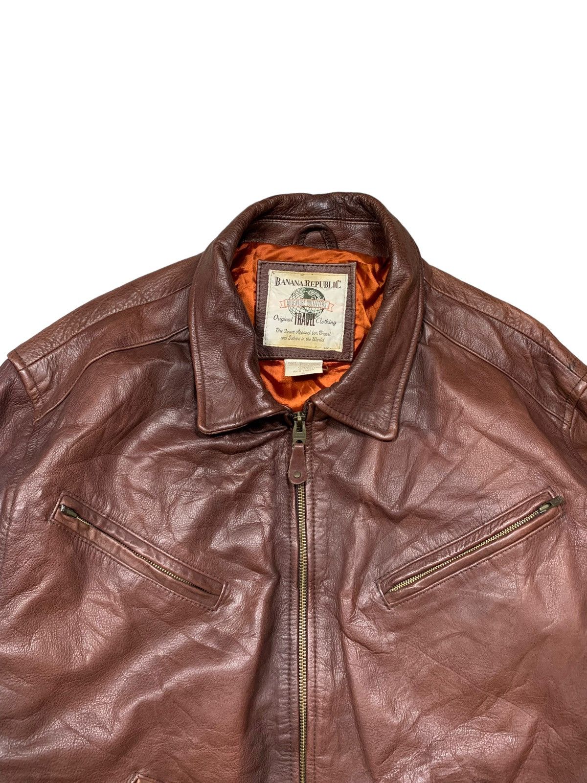 Banana Republic Rare Vintage Banana Republic Leather Jacket Boxy Size US L / EU 52-54 / 3 - 5 Thumbnail