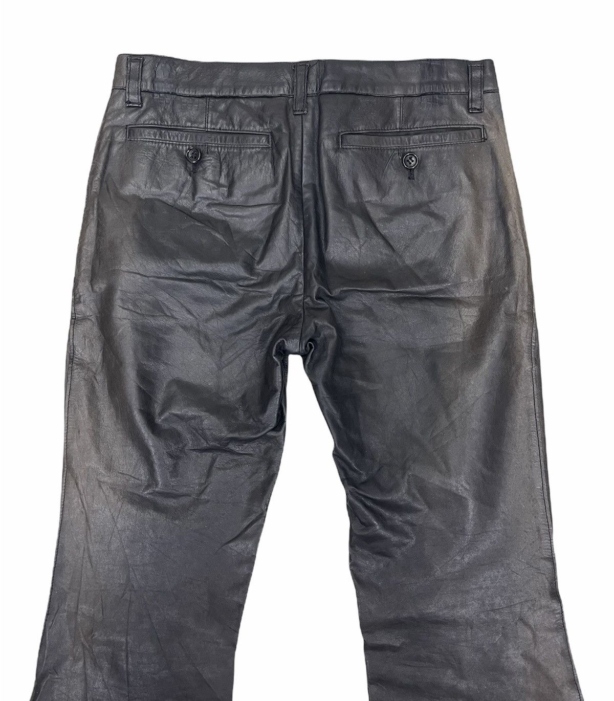 Comme des Garcons AD2002 CDG FLARE COWHIDE LEATHER PANTS Size 29" - 4 Thumbnail