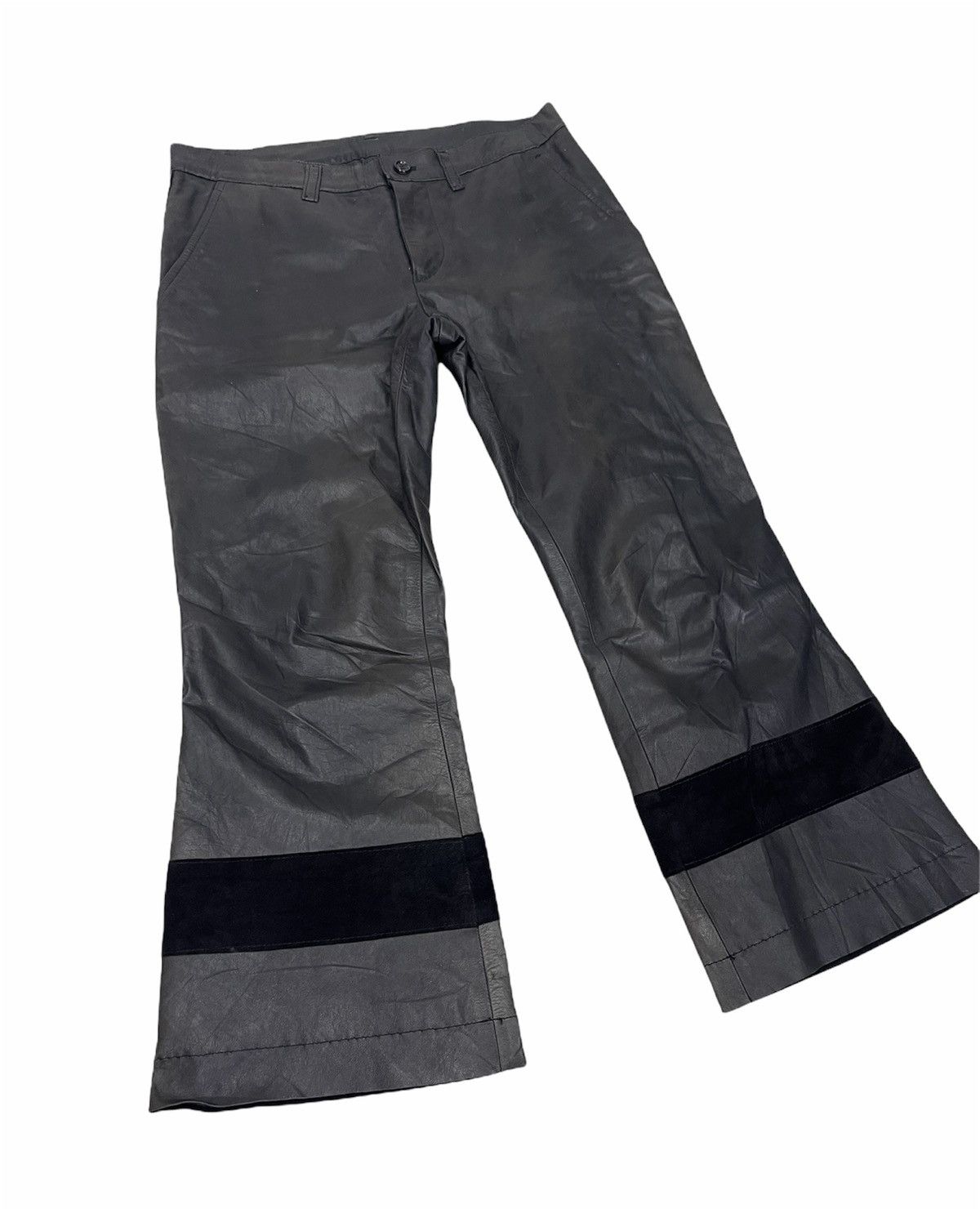 Comme des Garcons AD2002 CDG FLARE COWHIDE LEATHER PANTS Size 29" - 5 Thumbnail