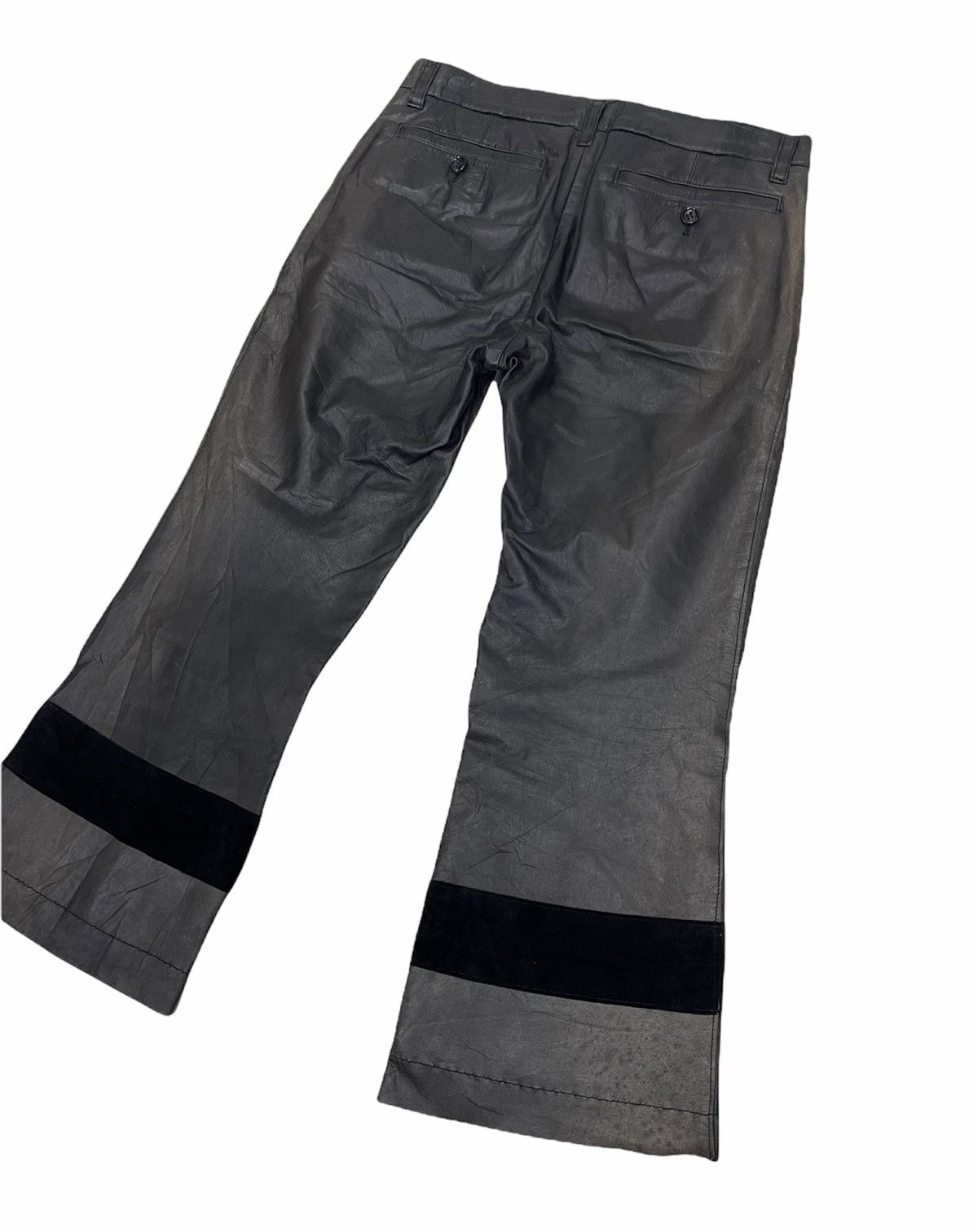 Comme des Garcons AD2002 CDG FLARE COWHIDE LEATHER PANTS Size 29" - 7 Thumbnail