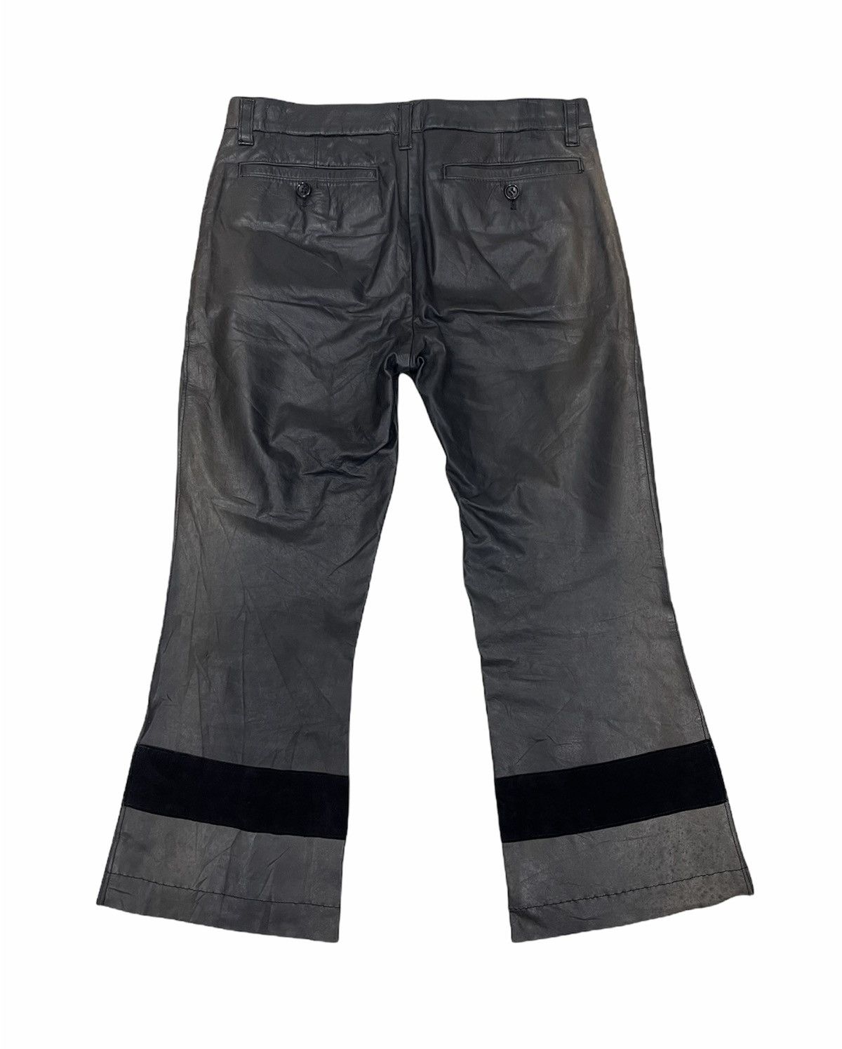 Comme des Garcons AD2002 CDG FLARE COWHIDE LEATHER PANTS Size 29" - 2 Thumbnail