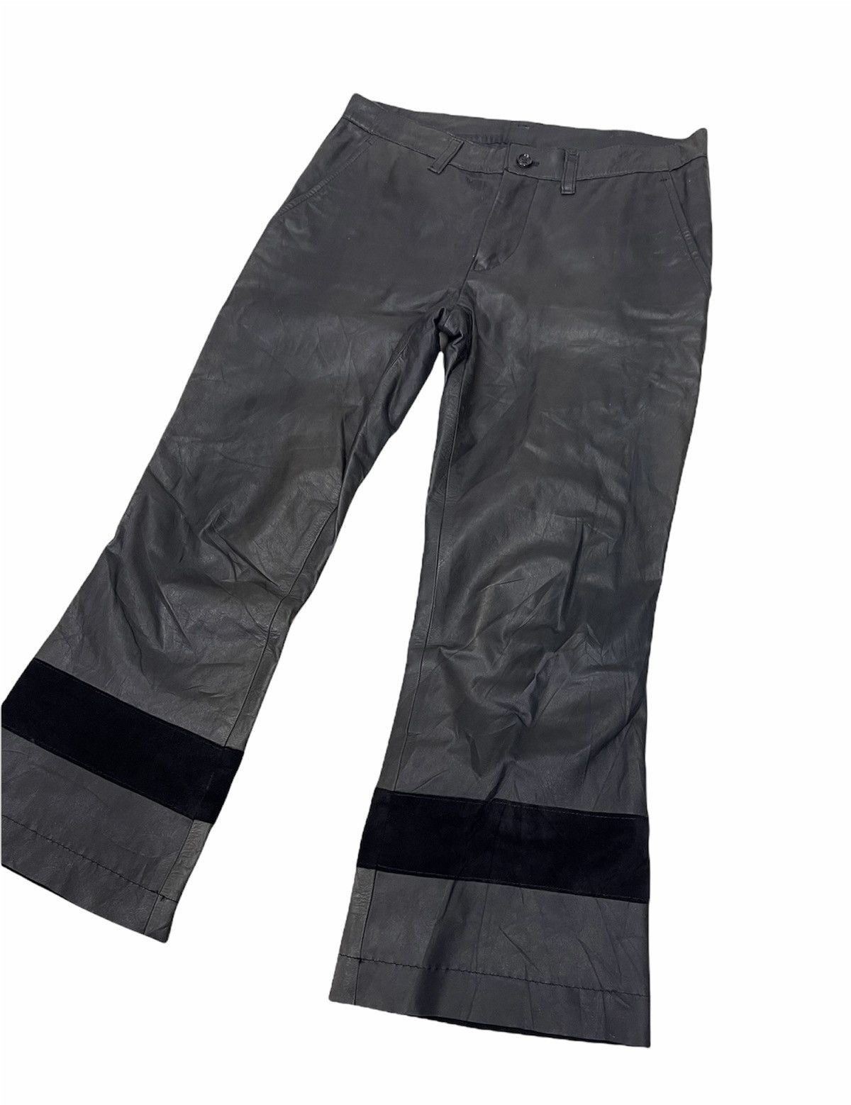 Comme des Garcons AD2002 CDG FLARE COWHIDE LEATHER PANTS Size 29" - 6 Thumbnail