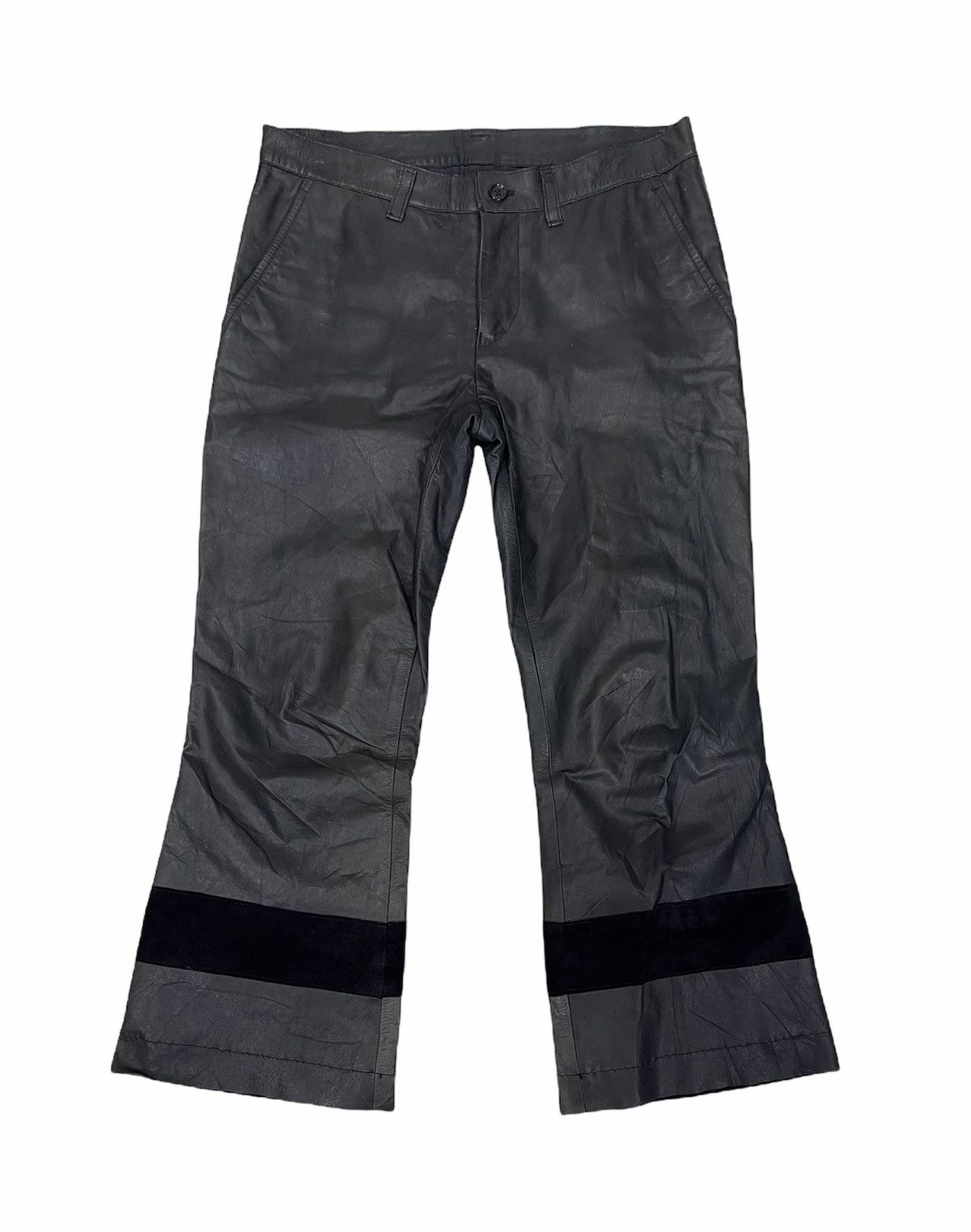 Comme des Garcons AD2002 CDG FLARE COWHIDE LEATHER PANTS Size 29" - 1 Thumbnail