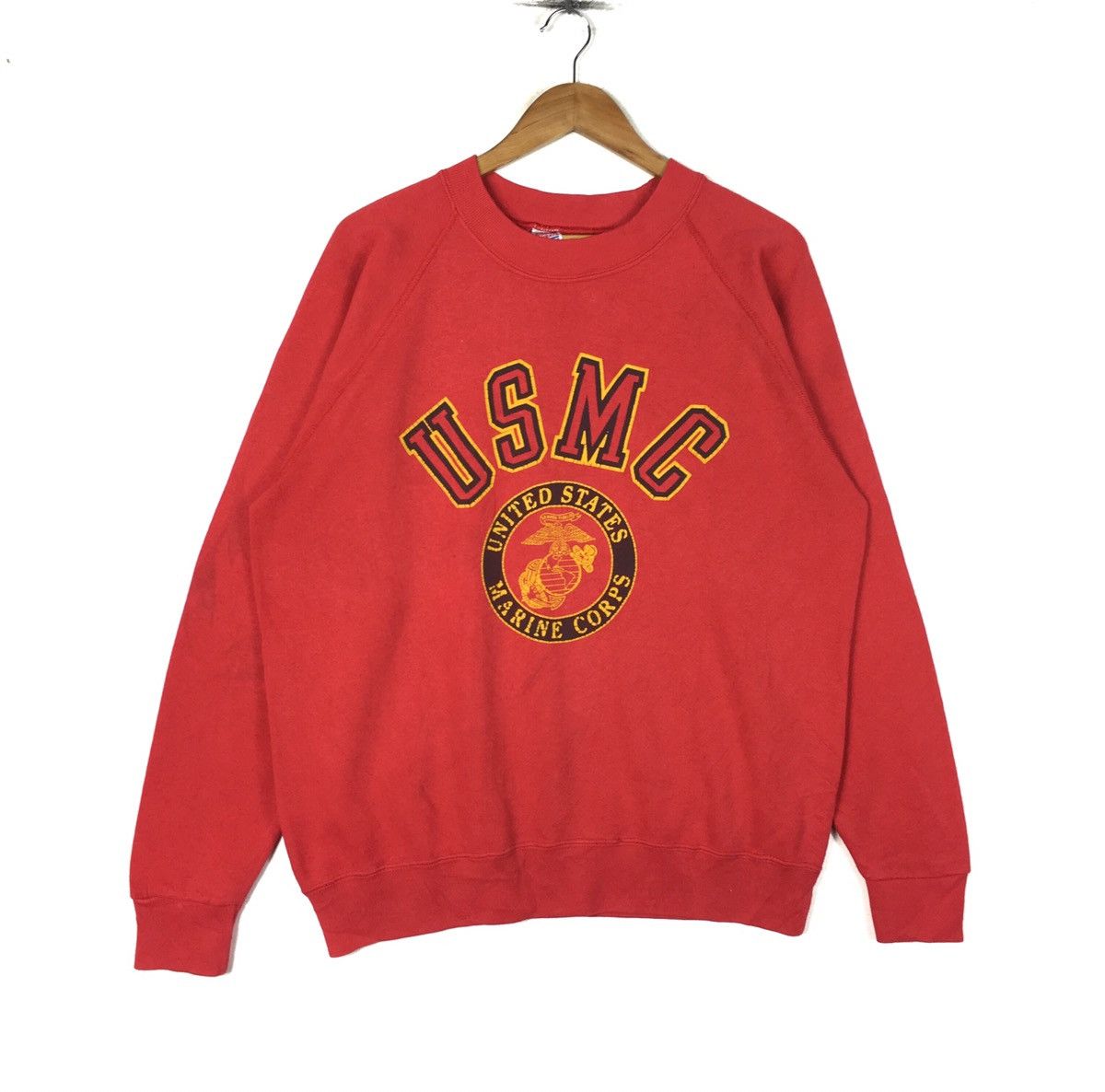 image of Vintage Usmc Sweatshirt United States Marine Corps Military in Red, Men's (Size XL)