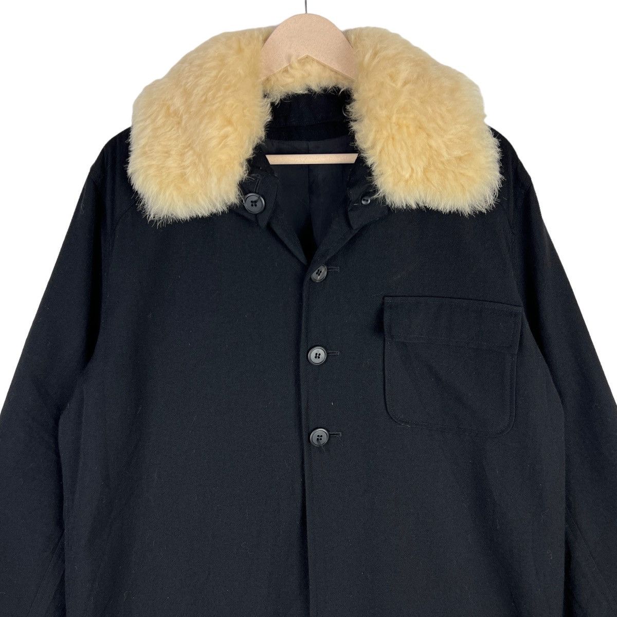 Yohji Yamamoto Spring Summer 02/03 YOHJI YAMAMOTO Long Jacket Fur Design Size L / US 10 / IT 46 - 4 Thumbnail