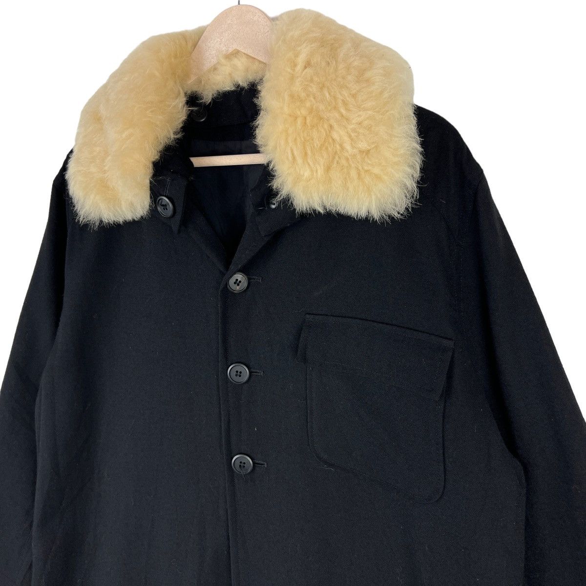 Yohji Yamamoto Spring Summer 02/03 YOHJI YAMAMOTO Long Jacket Fur Design Size L / US 10 / IT 46 - 3 Thumbnail
